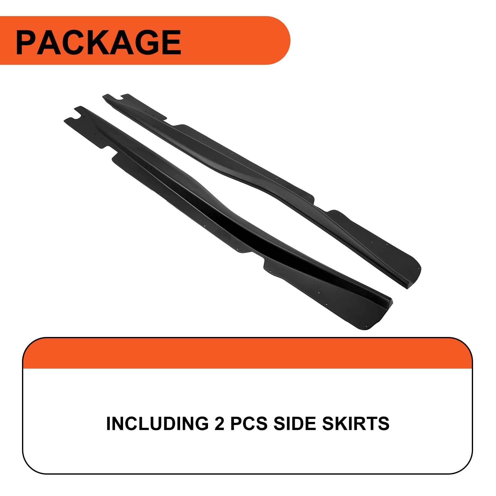 ECOTRIC Side Skirts Extension Rocker Panels for 2014-2019 Chevrolet Corvette C7 Base Model - Matte Black Finish - Enhance Style & Protection for Sports Car Enthusiasts