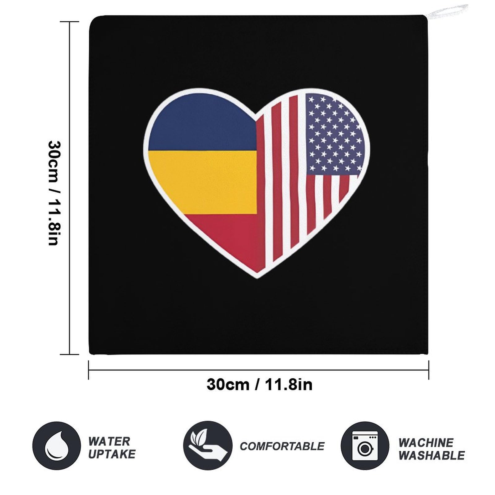 USA & Chad Flag Soft Hand Towels - Decorative Face Towels for Gym, Bathroom, Kitchen - Absorbent & Quick-Drying for Sports, Travel & Home Decor