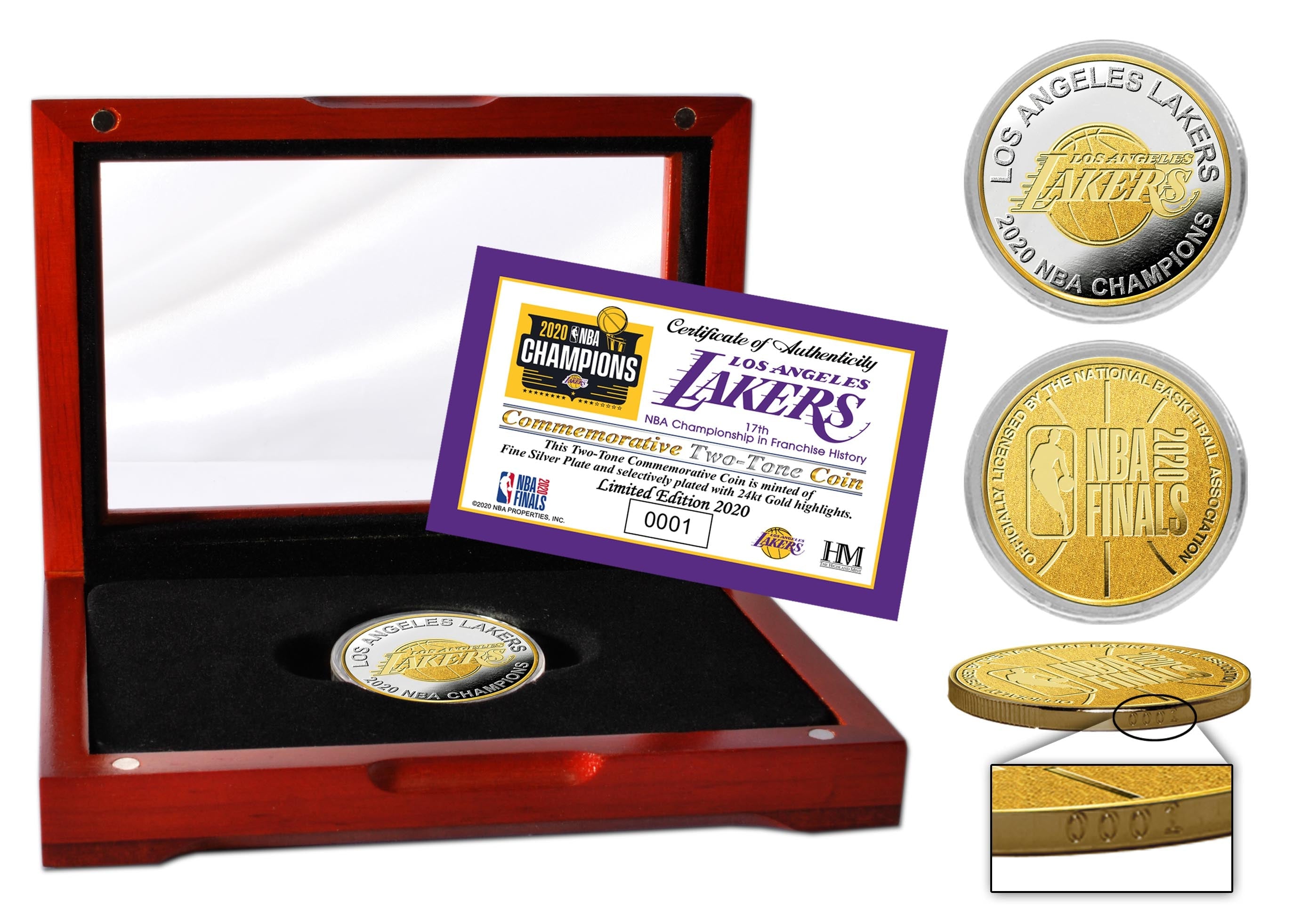 2020 NBA Finals Champions Los Angeles Lakers Commemorative Two-Tone Coin - Perfect for Collectors, Fans, and Sports Memorabilia Displays