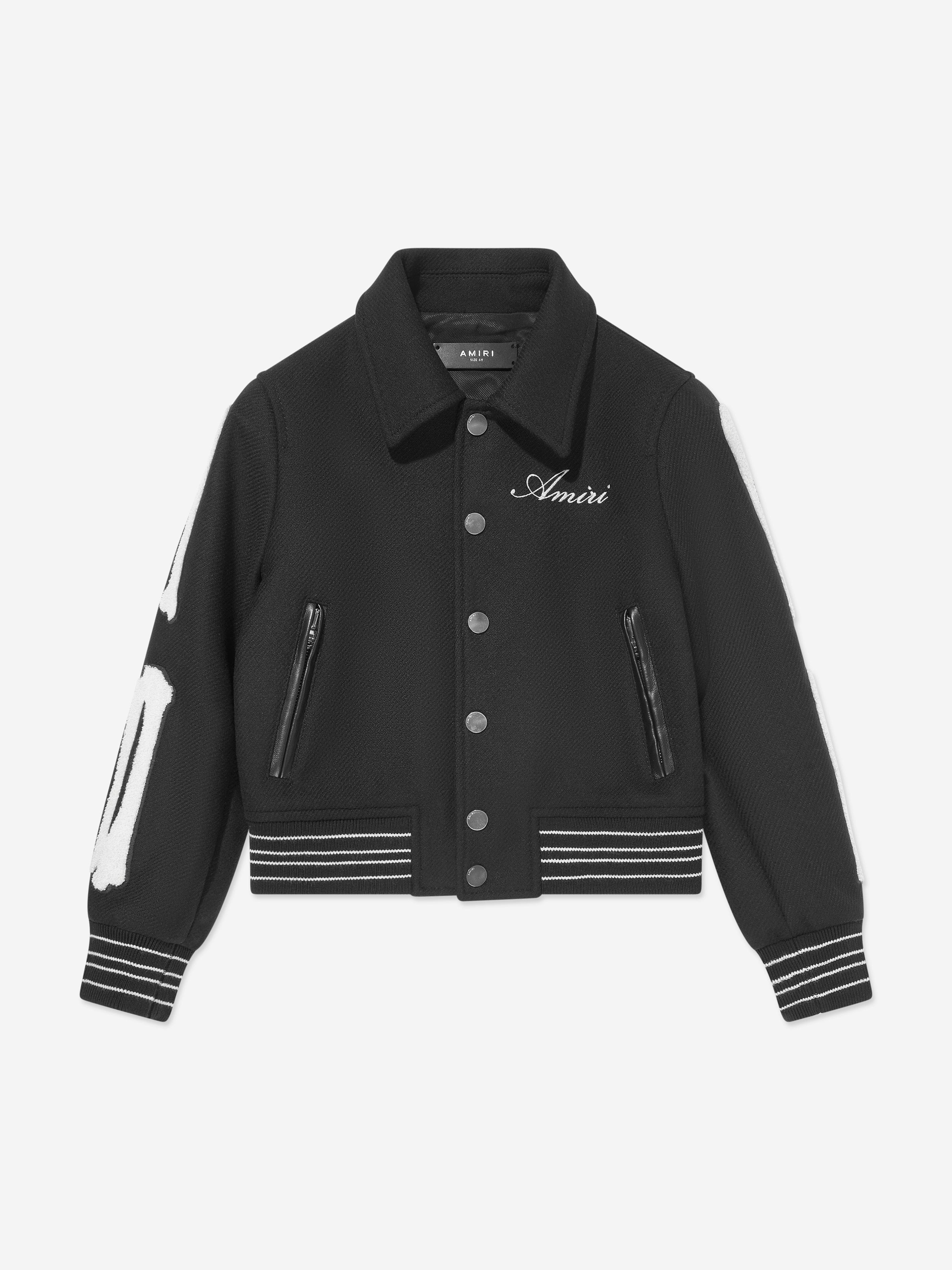 Amiri Kids Bones Jacket - Black Distressed Denim Jacket for Boys & Girls | Stylish Streetwear for School, Parties & Everyday Wear