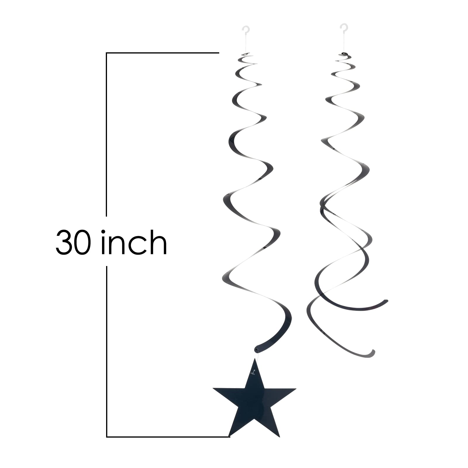 Red Black Gold Star Hanging Swirl Decorations - 30 Pack Foil Swirls for Ceiling Decor, Party Supplies | Perfect for Birthday Parties, Baby Showers & Wedding Decorations