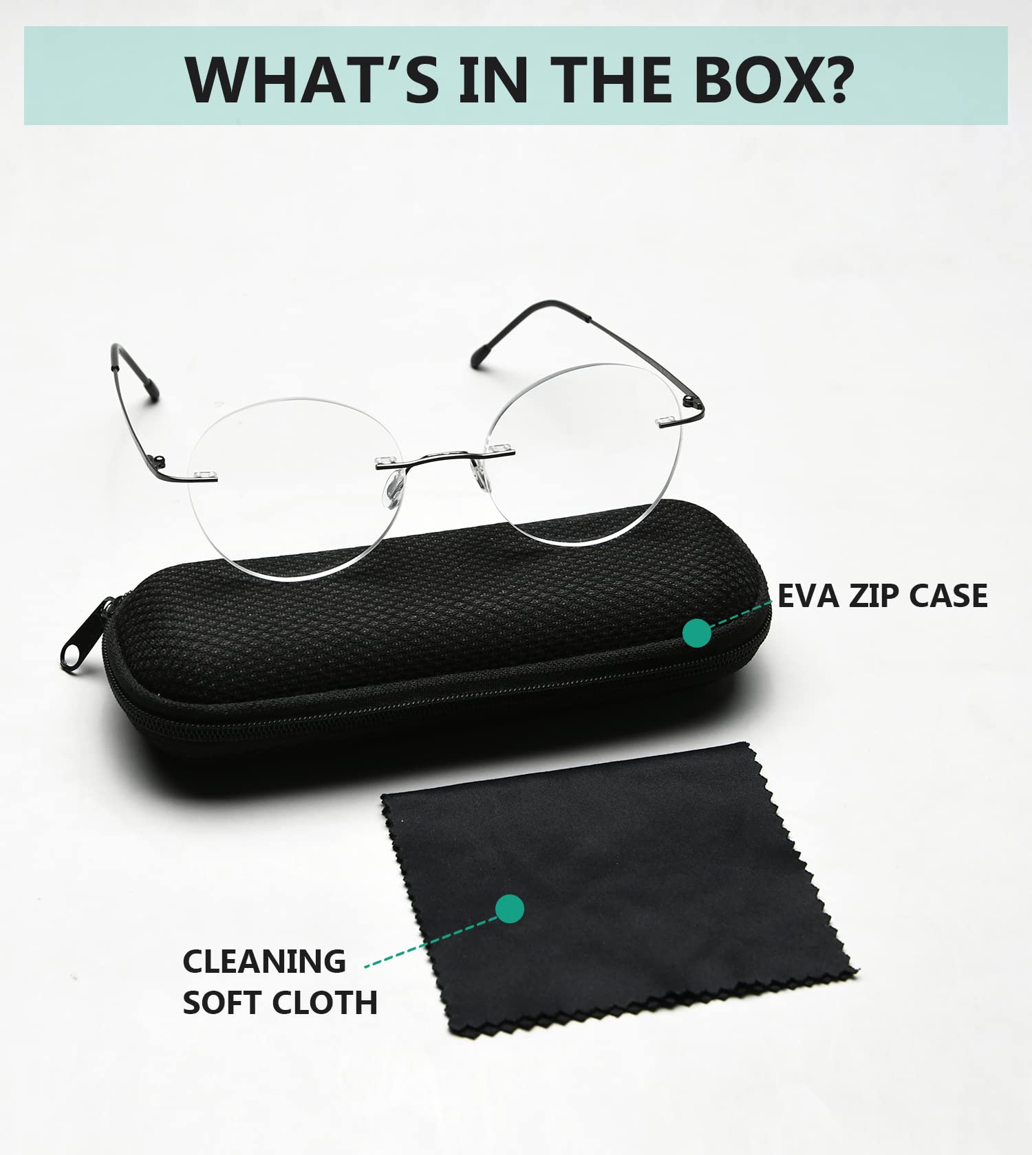 Frameless Reading Glasses for Women & Men - Lightweight Round Rimless Readers for Computer, Office, and Daily Use