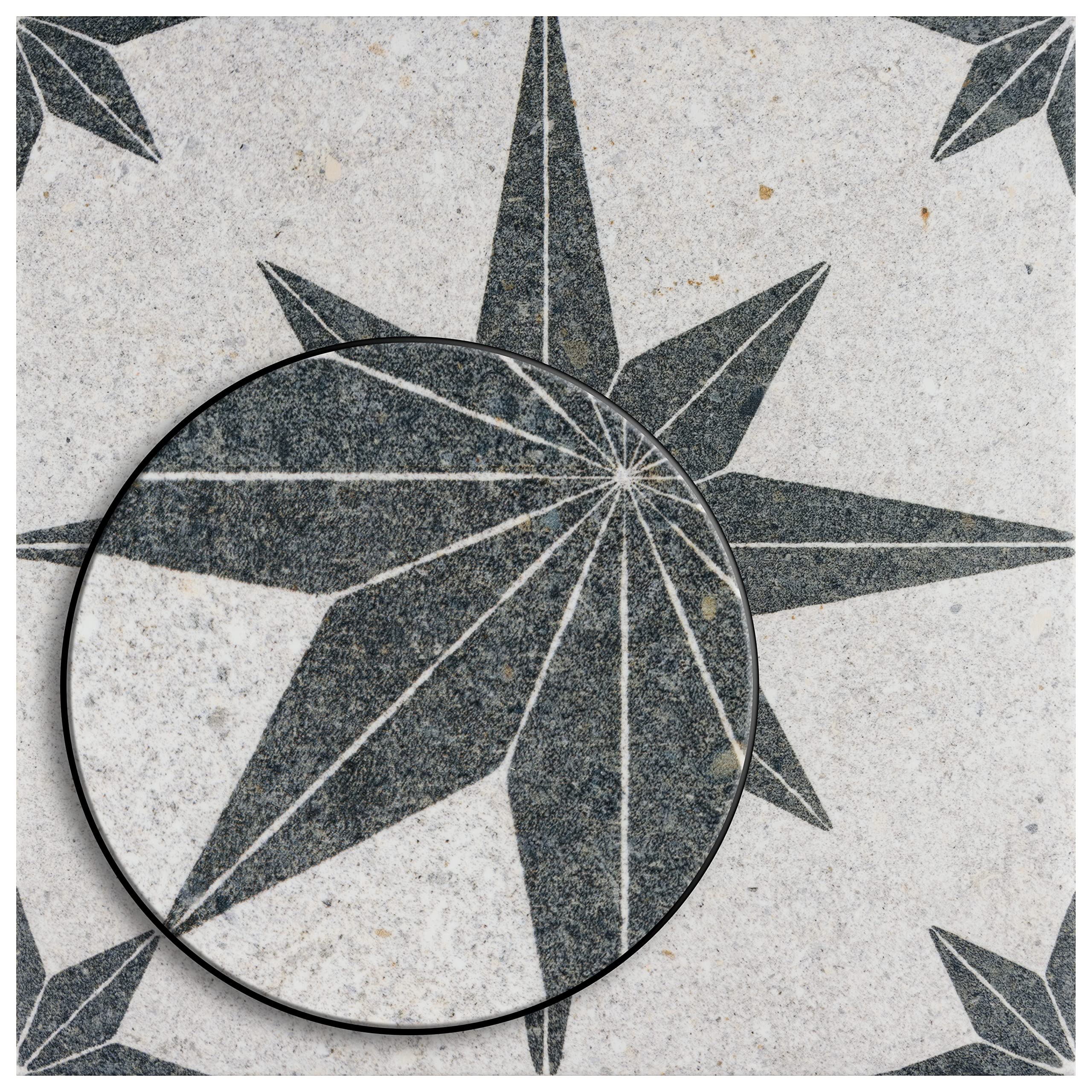 Merola Tile Compass Star White Stone 8
