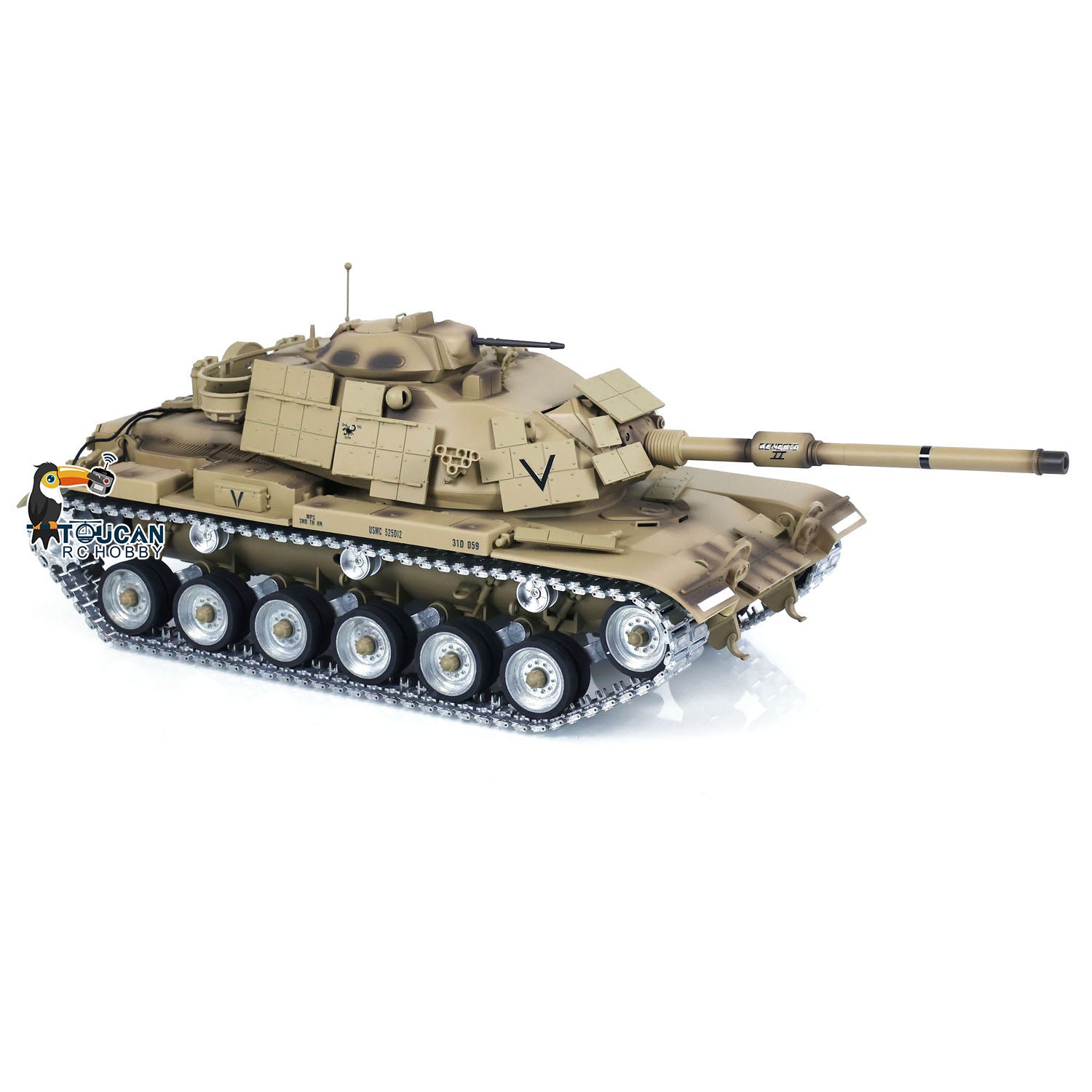 1/16 Scale M60A1 ERA RC Tank - US Stock BB Shooting Infrared Battle Toy with Metal Wheels & Barrel Recoil - Perfect for Military Enthusiasts and Outdoor RC Battles