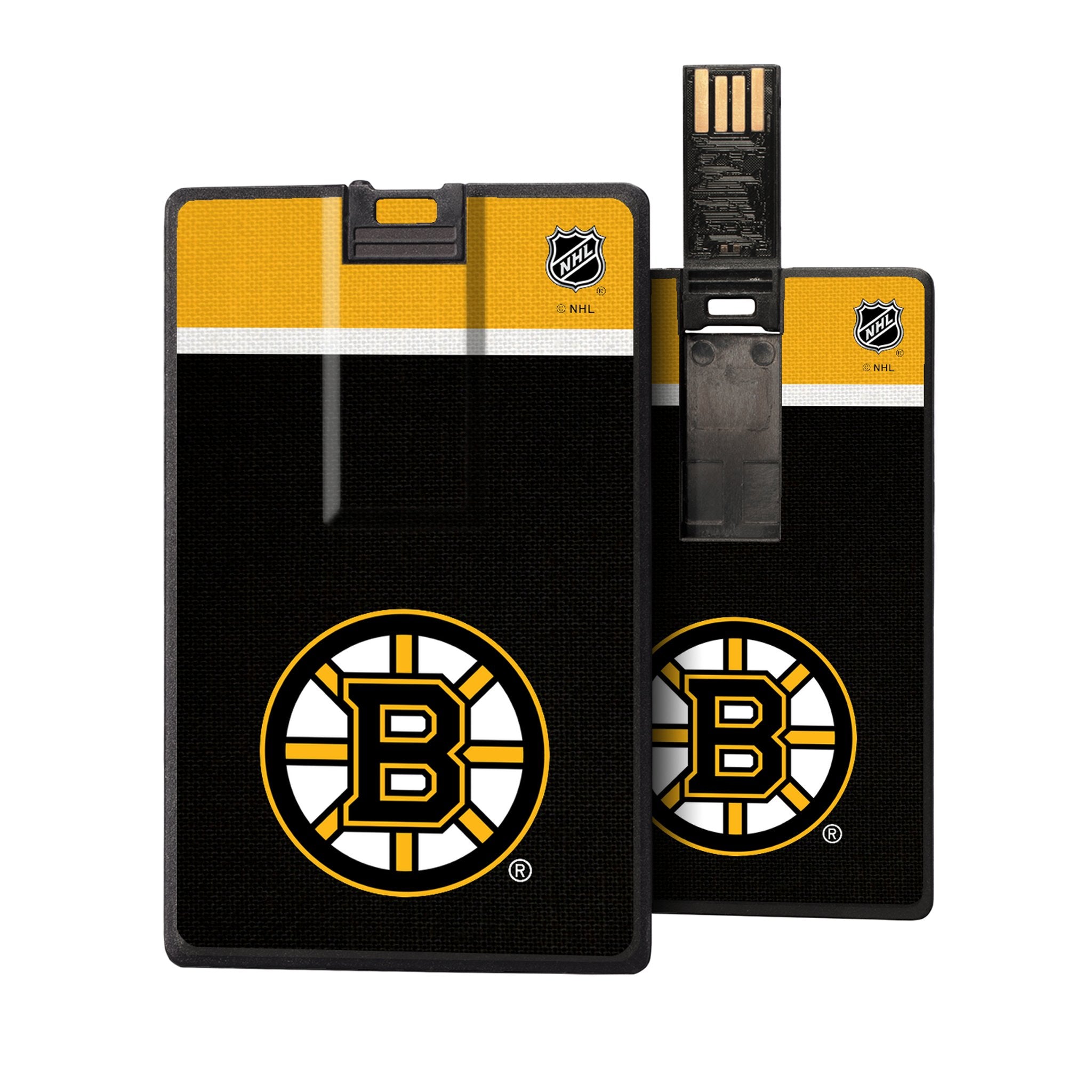 Boston Bruins NHL Hockey Team Themed 32GB USB Flash Drive with Stripe Credit Card Design - Perfect for Hockey Fans, Office Use, and Data Storage
