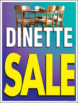 Premium Dinette Furniture Sale Window Sign Posters - 25