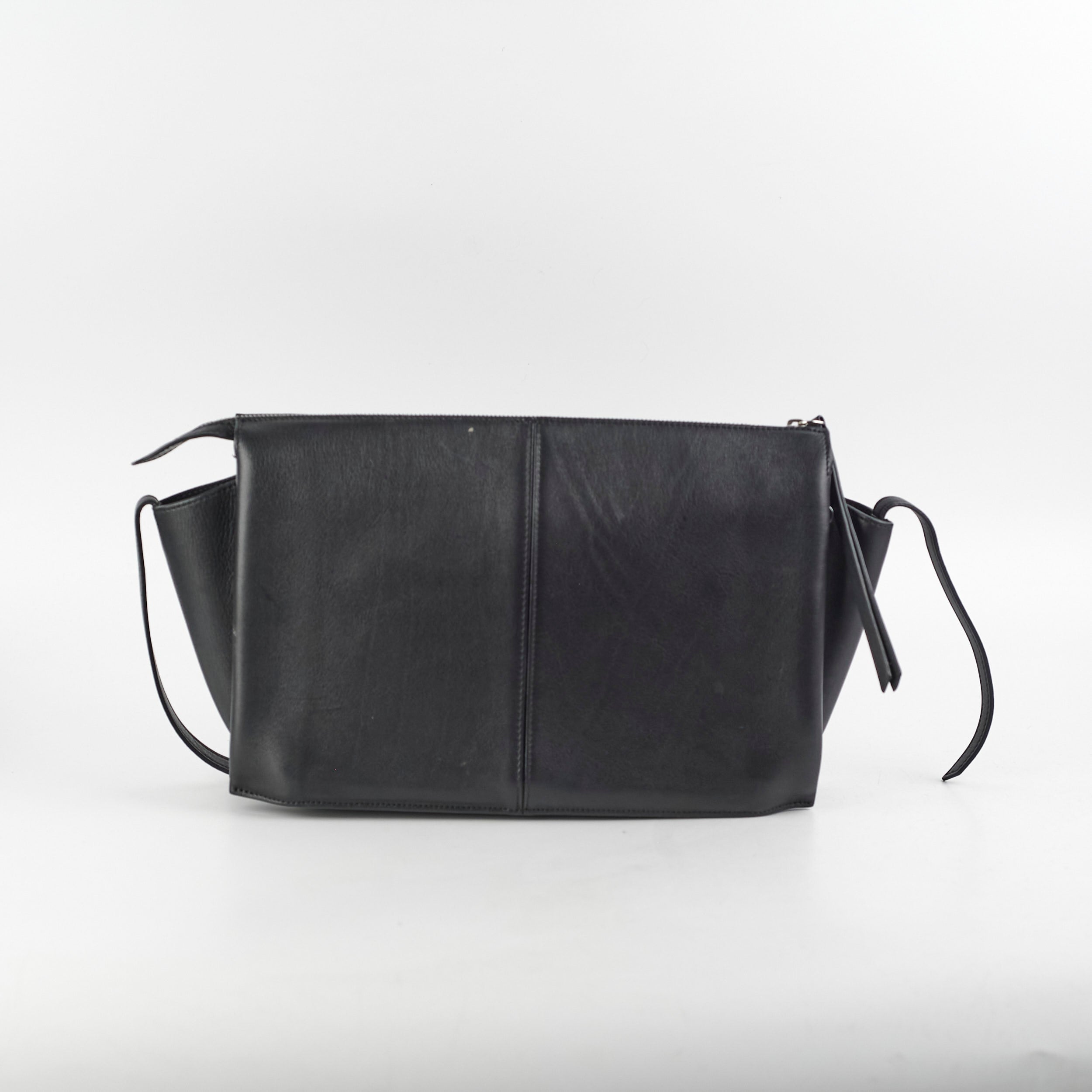 Celine TriFold Clutch On Chain Black Leather Crossbody Bag for Women | Elegant Evening Purse for Parties, Date Night & Special Occasions