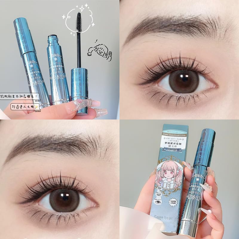 Gege Bear Fiber Curly Mascara - Waterproof & Smudge-Proof Volumizing Mascara for Long-Lasting Curls & Definition | Perfect for Everyday Makeup, Date Night & Special Occasions (Black, 1 Pack)
