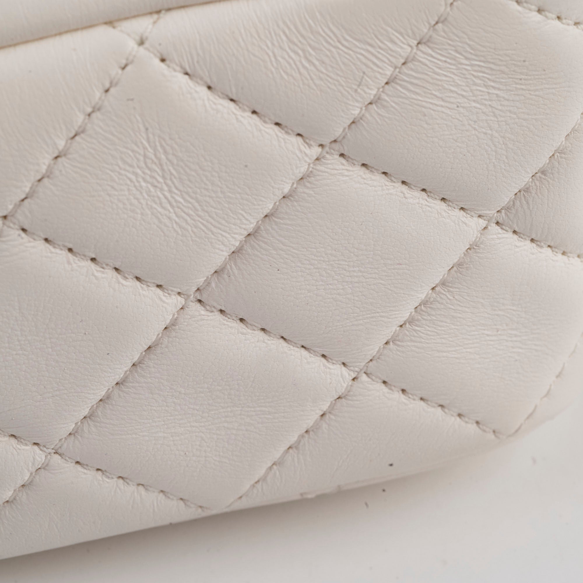 Chanel Mini Square Lambskin Pearl Crush White Bag | Luxury Designer Handbag for Women | Perfect for Evening Parties, Weddings & Special Occasions