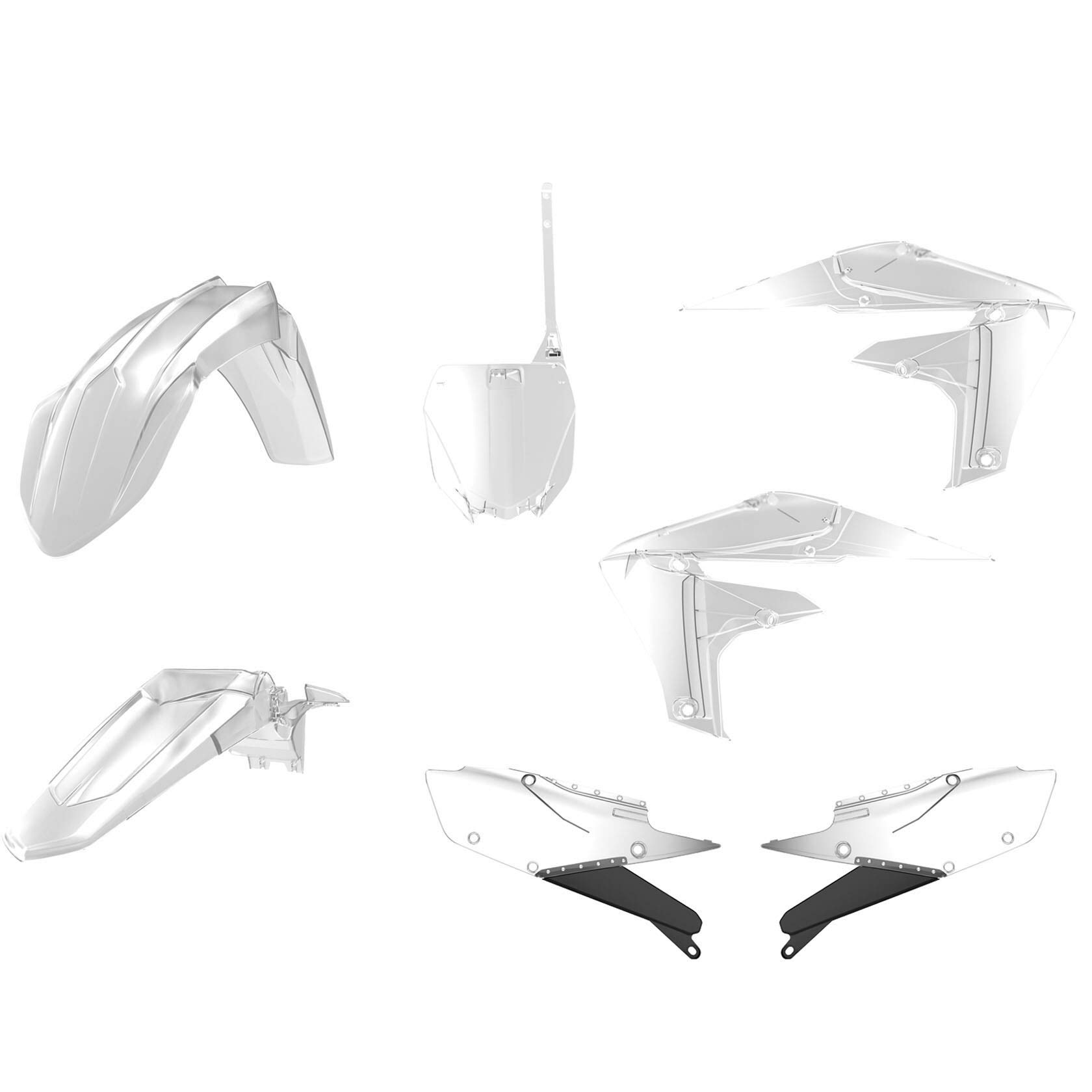 Polisport Complete Clear Plastic Kit for 2019-2022 Yamaha YZ250F Dirt Bike - OEM Replacement Body Panels & Graphics - Perfect for Motocross Racing, Off-Road Trail Riding and Bike Restoration