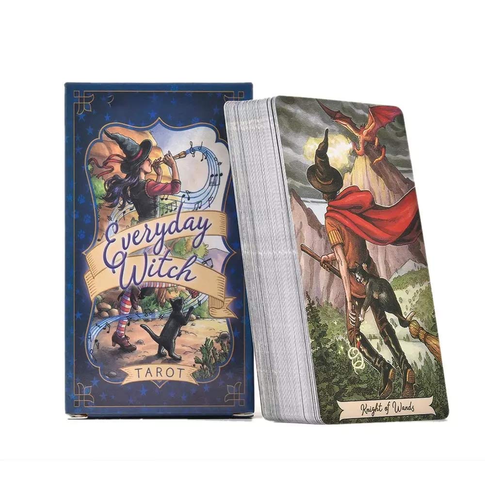 78-Card Full English Tarot Deck - Everyday Witch Oracle Cards for Divination, Fortune Telling & Board Games | Perfect for Meditation, Gift Giving & Witchy Aesthetic Decor