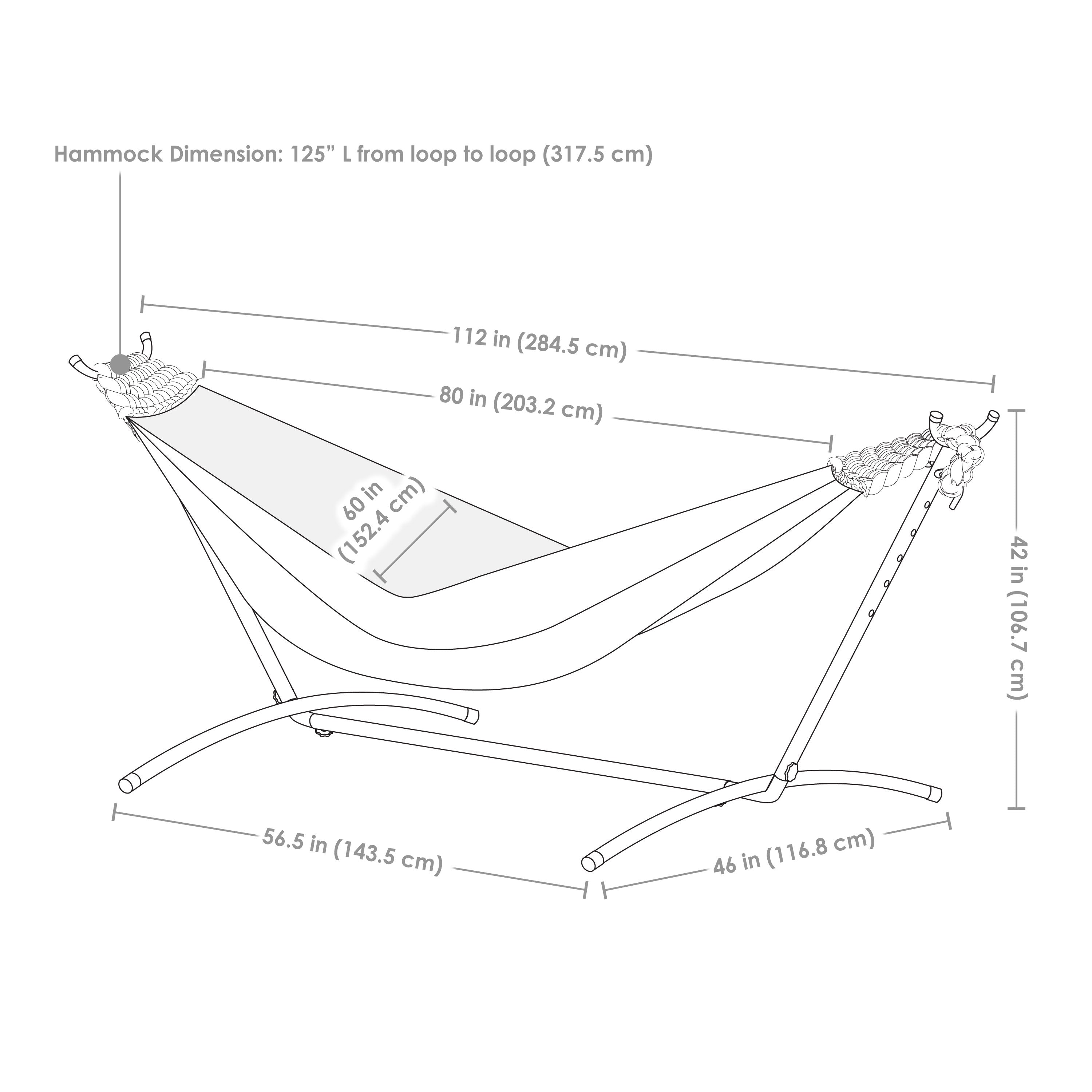 Premium Brazilian Double Hammock with Stand & Carry Bag - Heavy Duty Cotton Rope Hammock for Outdoor, Backyard, Patio & Beach Relaxation