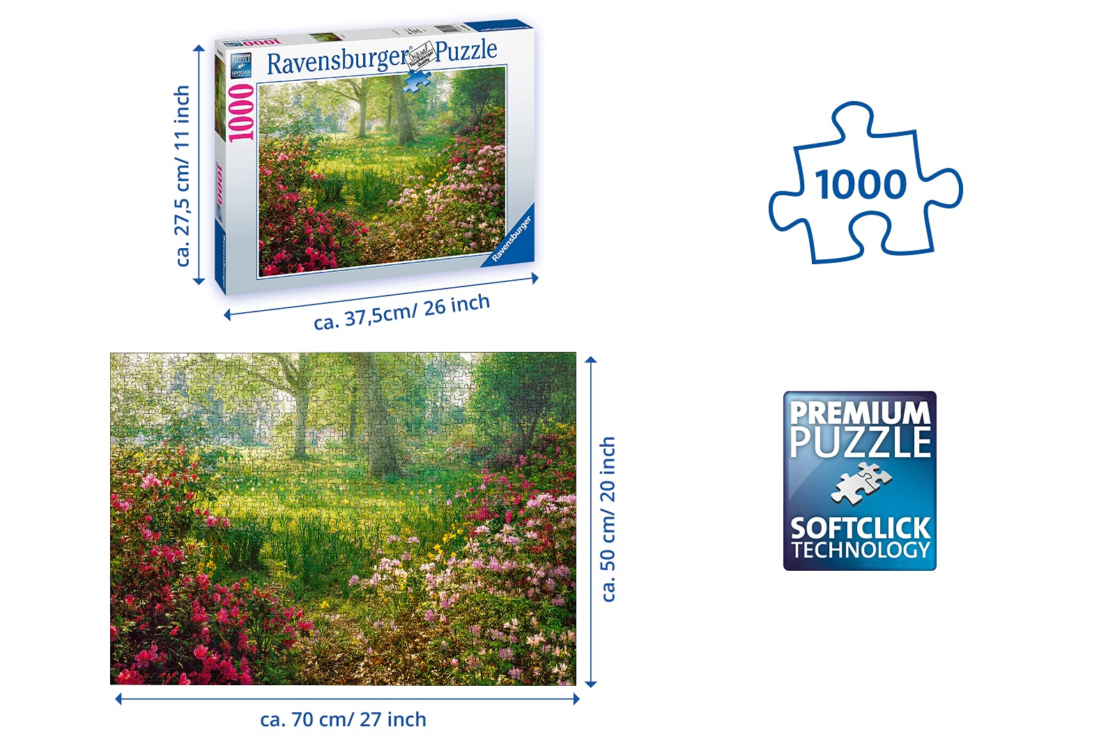 Ravensburger 1000 Piece Adult Jigsaw Puzzle - Flower Meadow (88923) | Perfect for Relaxation, Family Bonding & Home Decor