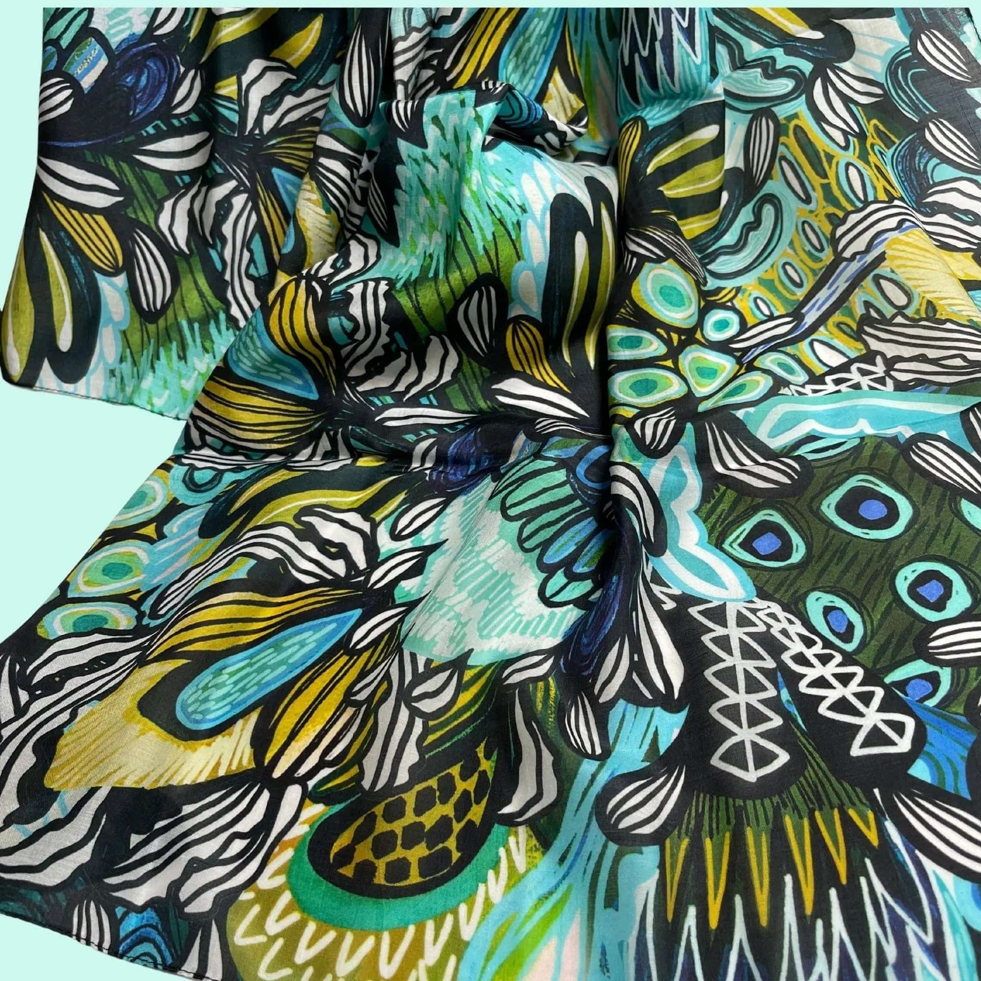 Protea Azure Silk Scarf - Luxury Women's Fashion Accessory for Elegant Outfits, Gifts & Special Occasions