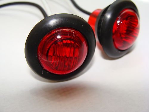 3/4 Inch Red LED Clearance Lights and Side Marker Lights - Pair for Trucks, Trailers, RVs & Off-Road Vehicles - Durable Waterproof Design for All-Weather Use