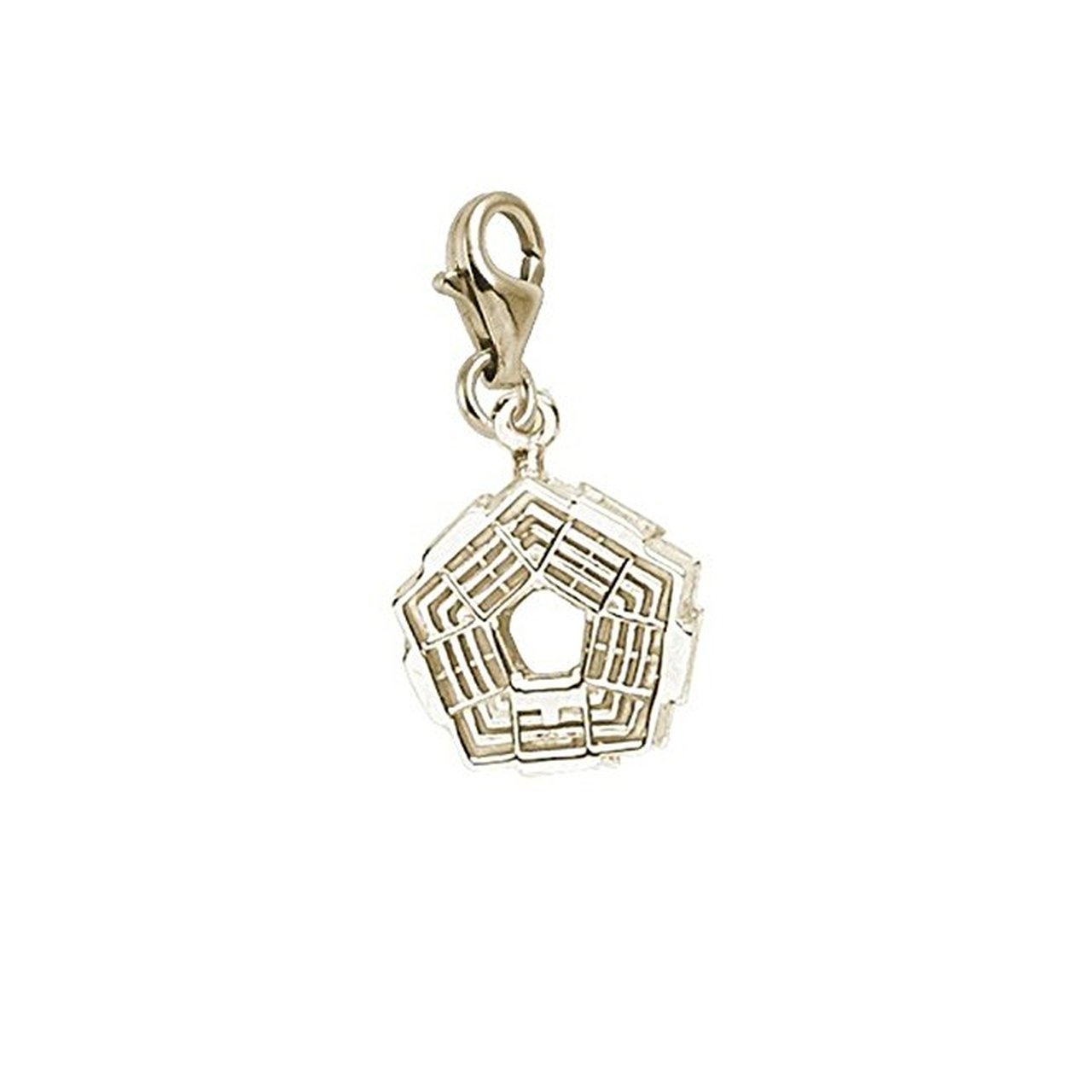Pentagon Charm Pendant with Lobster Claw Clasp - Jewelry Making Supplies for DIY Bracelets & Necklaces - Perfect for Gifts, Fashion Accessories, and Handmade Crafts