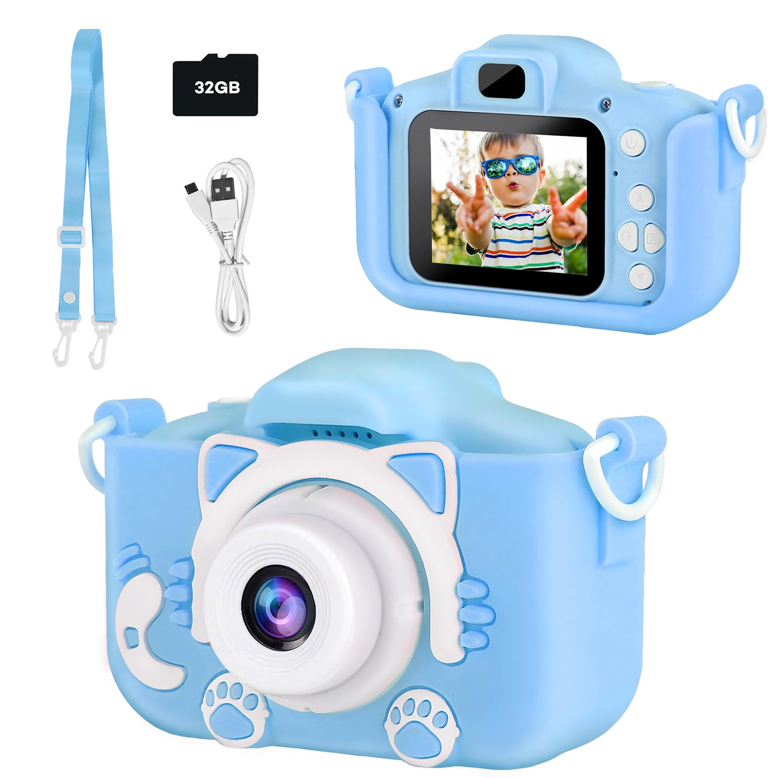 **Kids Digital Camera for Ages 3-12 - 1080P HD Children's Camera with 2.0