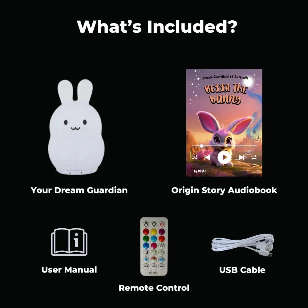 Duski Dream Guardian: Bunny Plush Toy - Soft and Cuddly Stuffed Animal for Kids, Perfect for Bedtime Comfort, Nursery Decor, and Gift Giving
