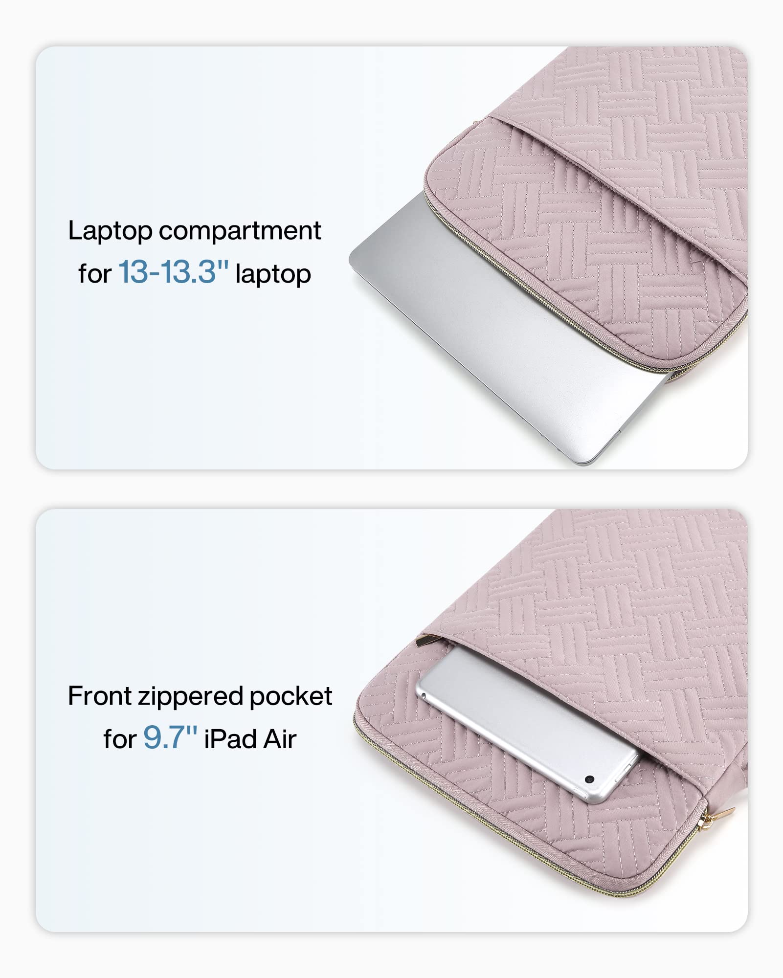 BAGSMART 13.3 Inch Laptop Sleeve Case for MacBook Pro 13-14 Inch, HP, Dell, Lenovo, Asus Notebooks - Protective Pink Neoprene Cover | Perfect for Work, School & Travel