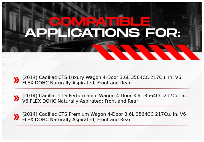 R1 Concepts Premium Ceramic Brake Pads and Rotors Kit - Front & Rear Set for 2014 Cadillac CTS | High-Performance Braking | Ideal for Daily Commuting, Highway Driving & Stop-and-Go Traffic