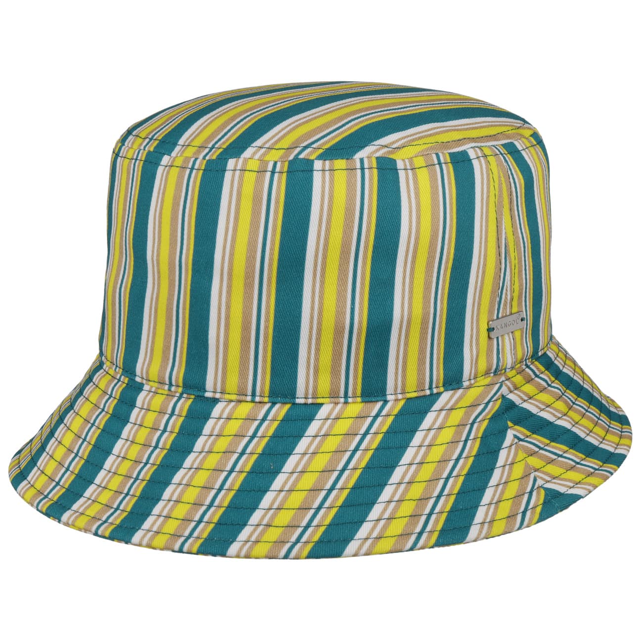 Vintage 70s Striped Bucket Hat by Kangol - Retro Cotton Cloth Sun Hat for Men & Women - Perfect for Beach, Music Festivals & Summer Outfits
