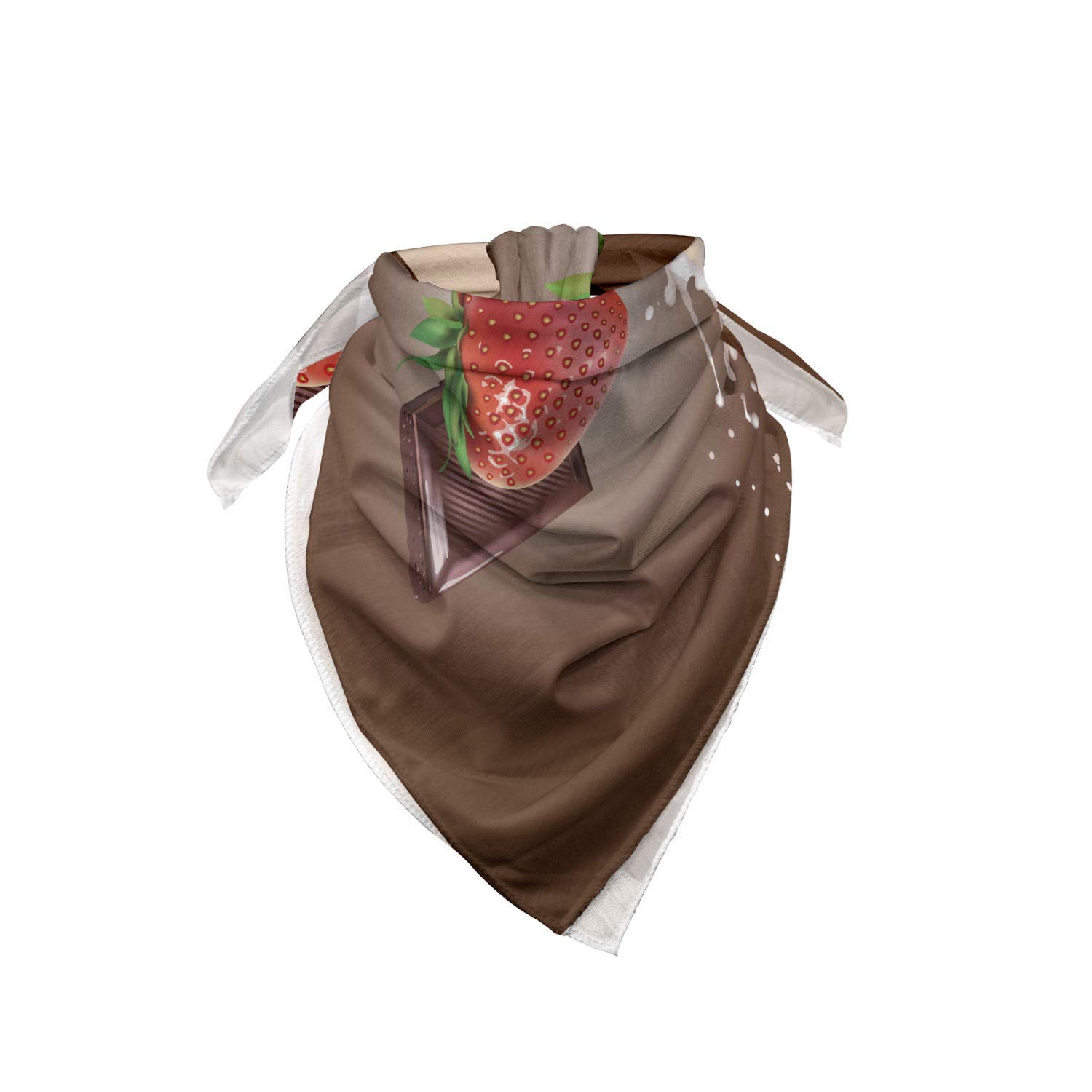 Ambesonne Fruit Bandana - Stylish Strawberry Chocolate Print Unisex Head & Neck Scarf for Men & Women - Perfect for Outdoor Activities, Music Festivals & Fashion Accessories