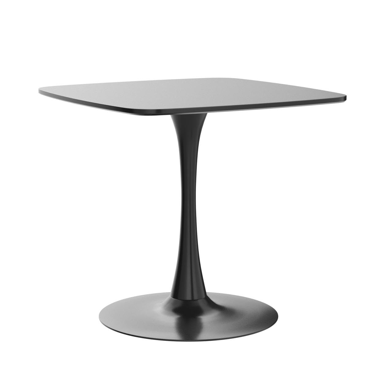 31.5 Inch Black Square Pedestal Tulip Dining Table - Mid Century Modern Kitchen Table for Small Spaces | Perfect for Apartments, Breakfast Nooks & Cozy Dining Areas