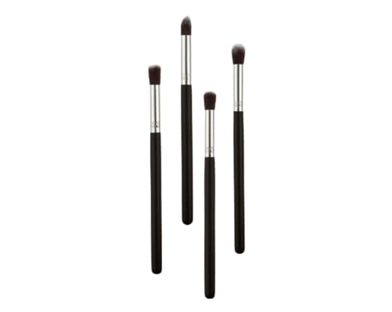 Professional 4-Piece Eye Makeup Brush Set - Foundation, Mascara, Blending & Pencil Brushes for Perfect Eye Makeup | AIR BEAUTY Cosmetic Tools (Black) | Ideal for Daily Makeup, Professional Use & Travel