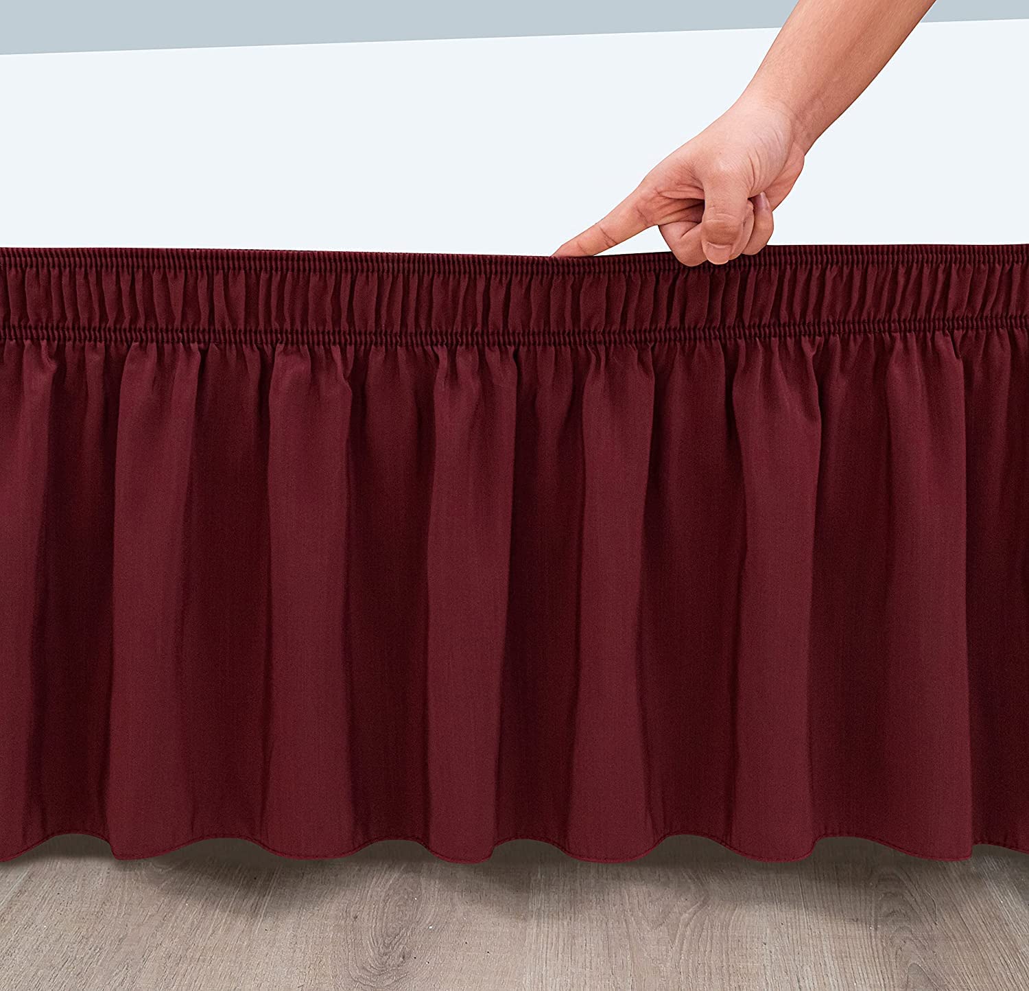 Premium 100% Egyptian Cotton 600 TC Wrap Around Bed Skirt with Adjustable Elastic - 14