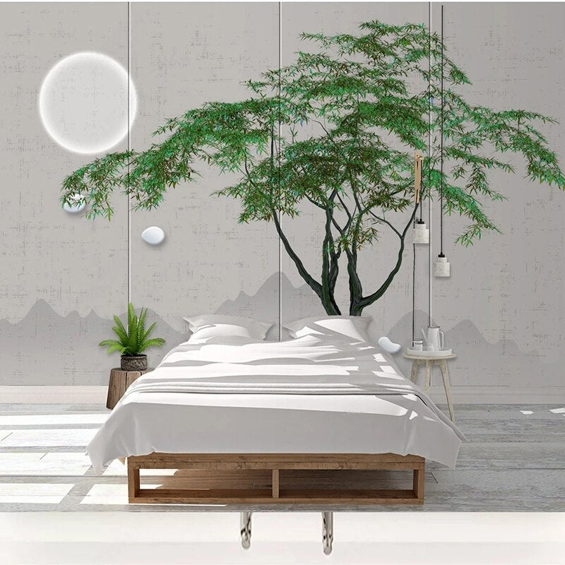 Green Willow Tree Wallpaper - Nature-Inspired Peel and Stick Wall Mural for Living Room, Bedroom, Nursery | Eco-Friendly Home Decor | Easy Installation & Removable