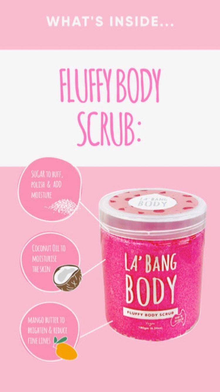 Fluffy Body Scrub - Exfoliating & Moisturizing Watermelon Sugar Scrub for Soft Skin | Spa Day, Self Care & Gift Idea