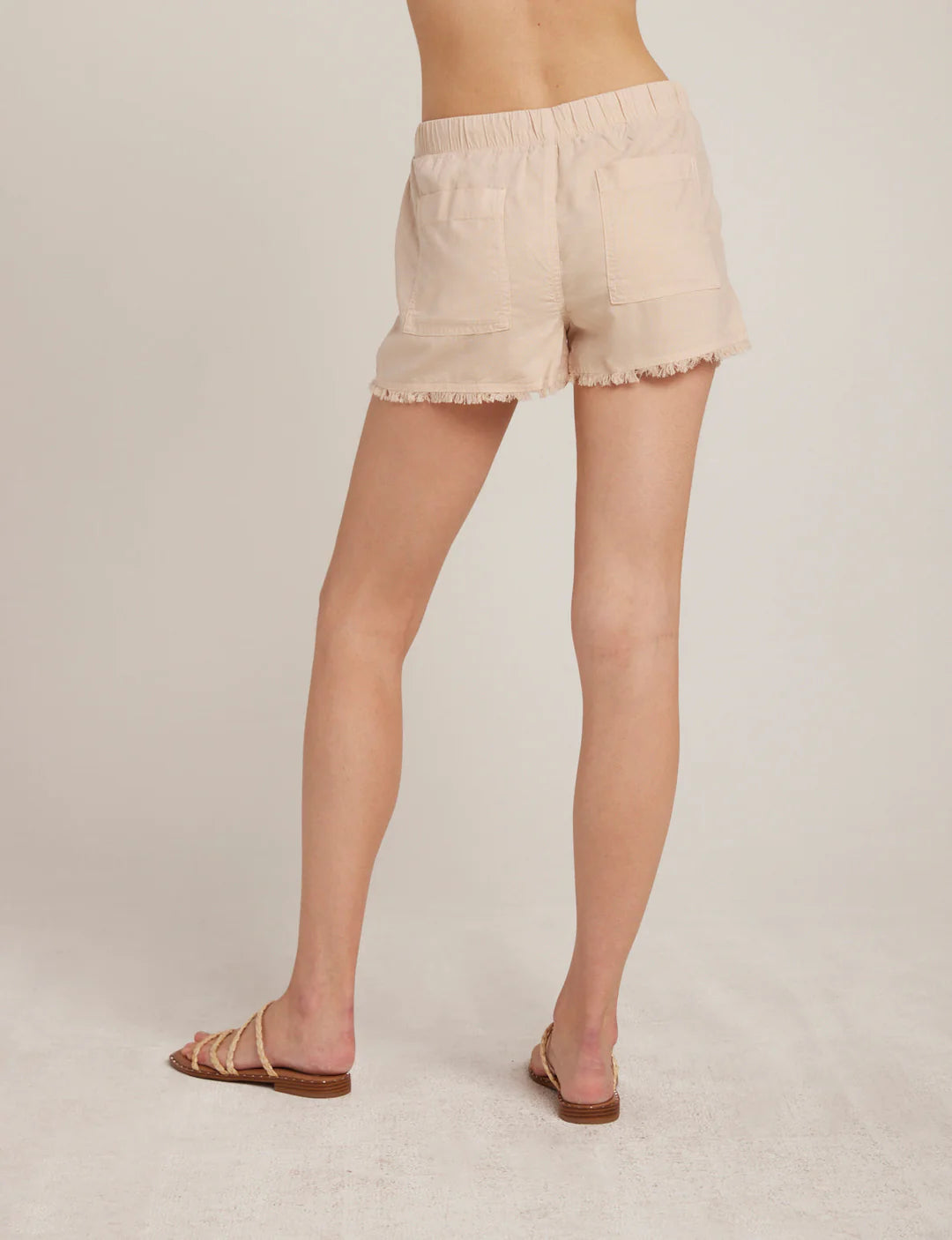 Frayed Pocket Shorts for Men - Soft Tan Distressed Denim Shorts | Casual Summer Wear & Beach Outfit