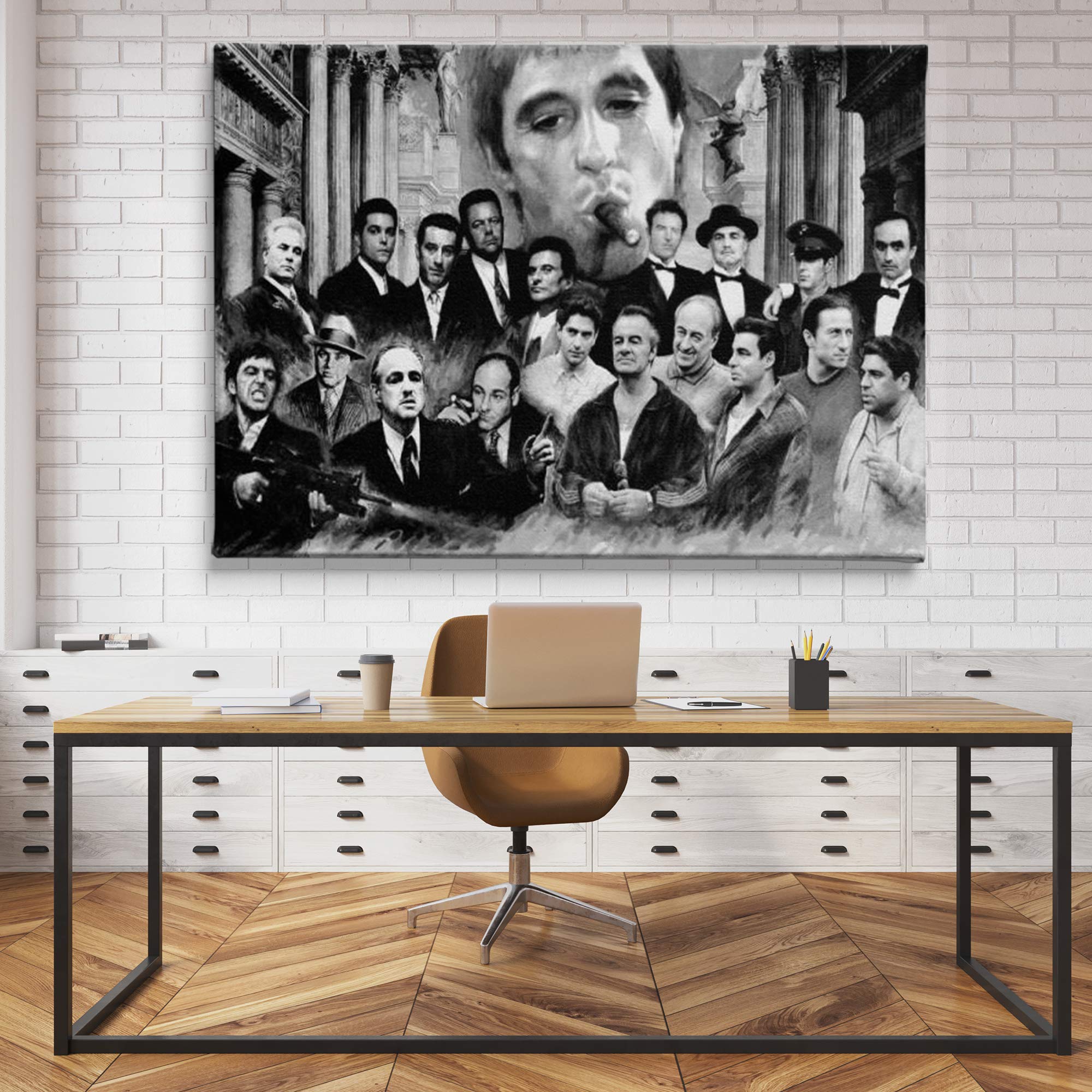Scarface Movie Wall Art - Famous Gangster Canvas Print for Home Decor (36x24 Inches) - Perfect for Living Room, Office & Man Cave