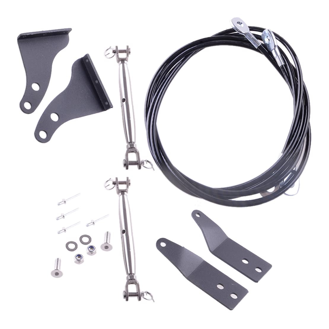 Heavy Duty Stainless Steel Adjustable Hood Limb Riser Kit for Jeep Wrangler JL & JLU (2018-2020) - Off-Road Accessories for Enhanced Engine Cooling & Style