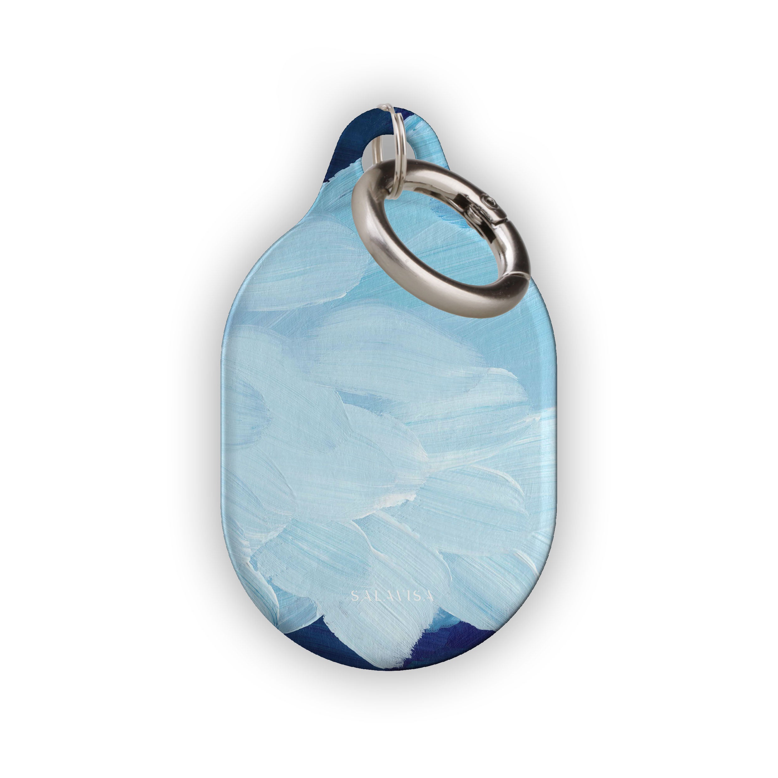 Ocean Blue Paint AirTag Holder - Waterproof & Durable Keychain for Apple AirTag - Perfect for Keys, Bags & Travel Accessories