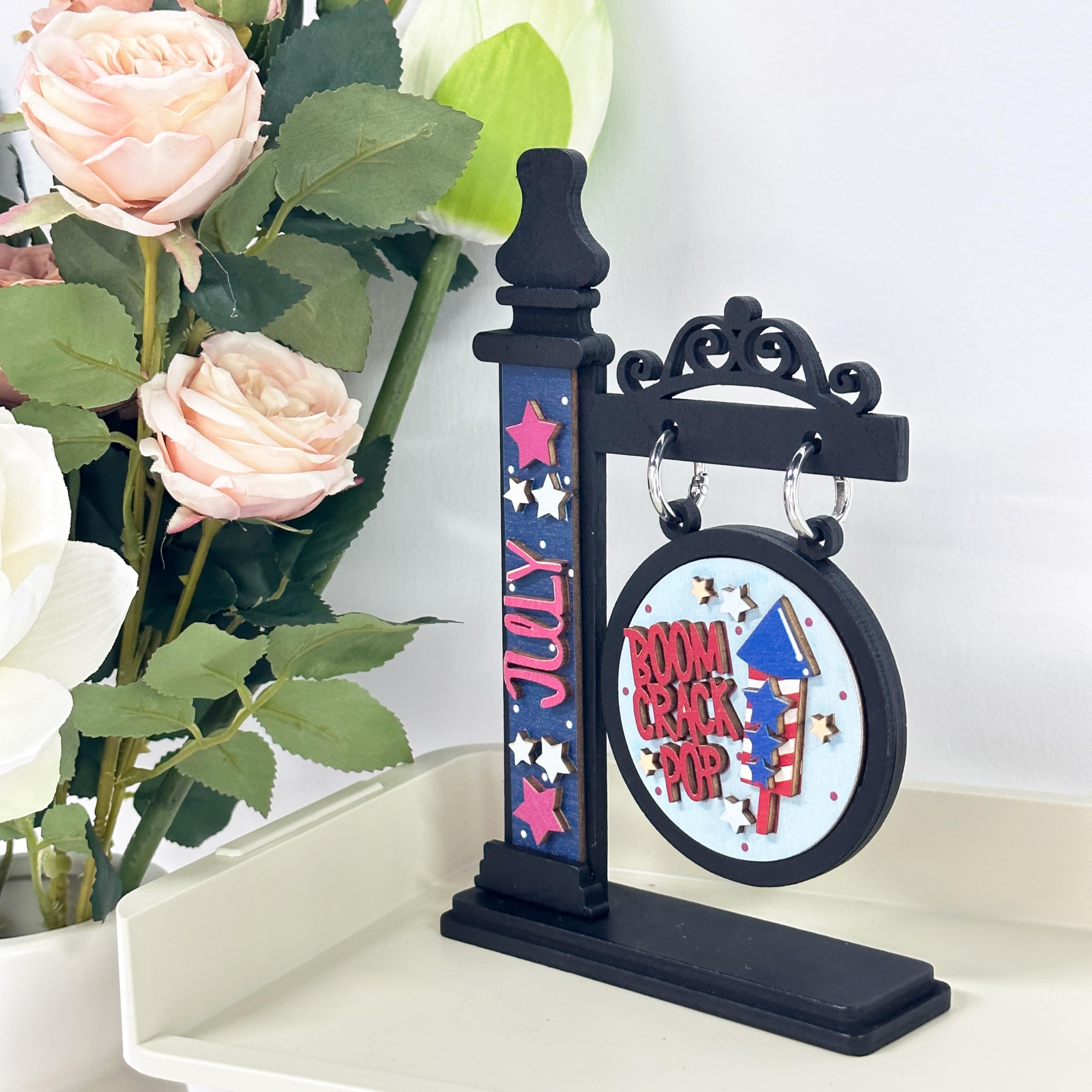 Interchangeable Seasonal Wooden Hanging Sign - Customizable Months & Circle Icons for Living Room Wall Decor | Perfect Home Gift for Friends | Great for Holidays, Weddings & Housewarming Parties