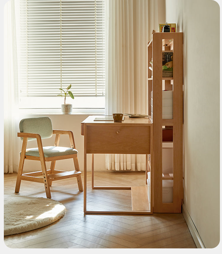 Solid Wood Floor-to-Ceiling Bookshelf - Beech & Oak Wooden Storage Shelf for Books, Toys, and Home Decor | Perfect for Living Room, Nursery, and Home Office Organization