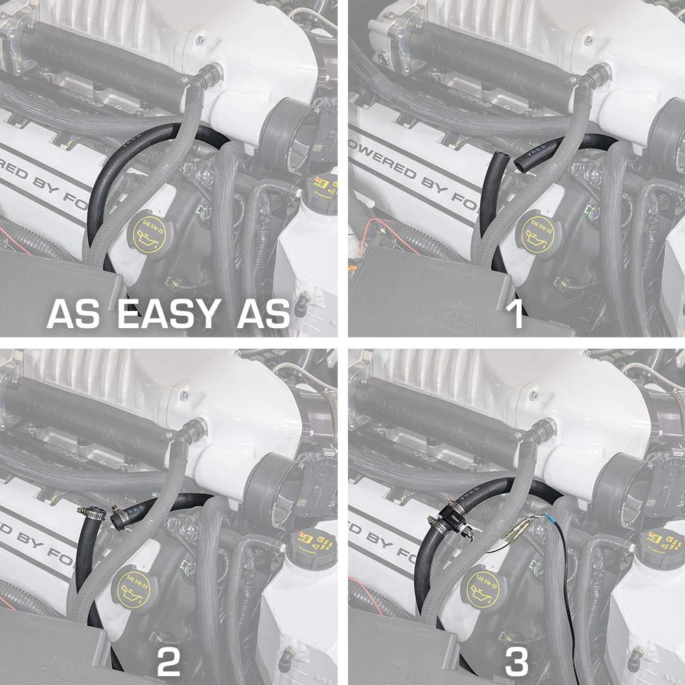 GlowShift 16mm Hose Adapter for Coolant & Oil Temp Gauge - Perfect for Automotive & Marine Use