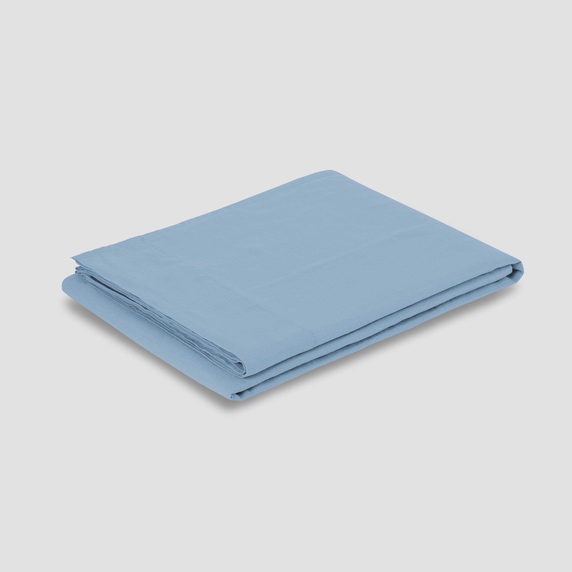 Premium Dusk Blue Linen Blend Fitted Sheet - Queen Size, Soft & Breathable Bedding for Comfortable Sleep - Perfect for Master Bedroom, Guest Room & Vacation Homes