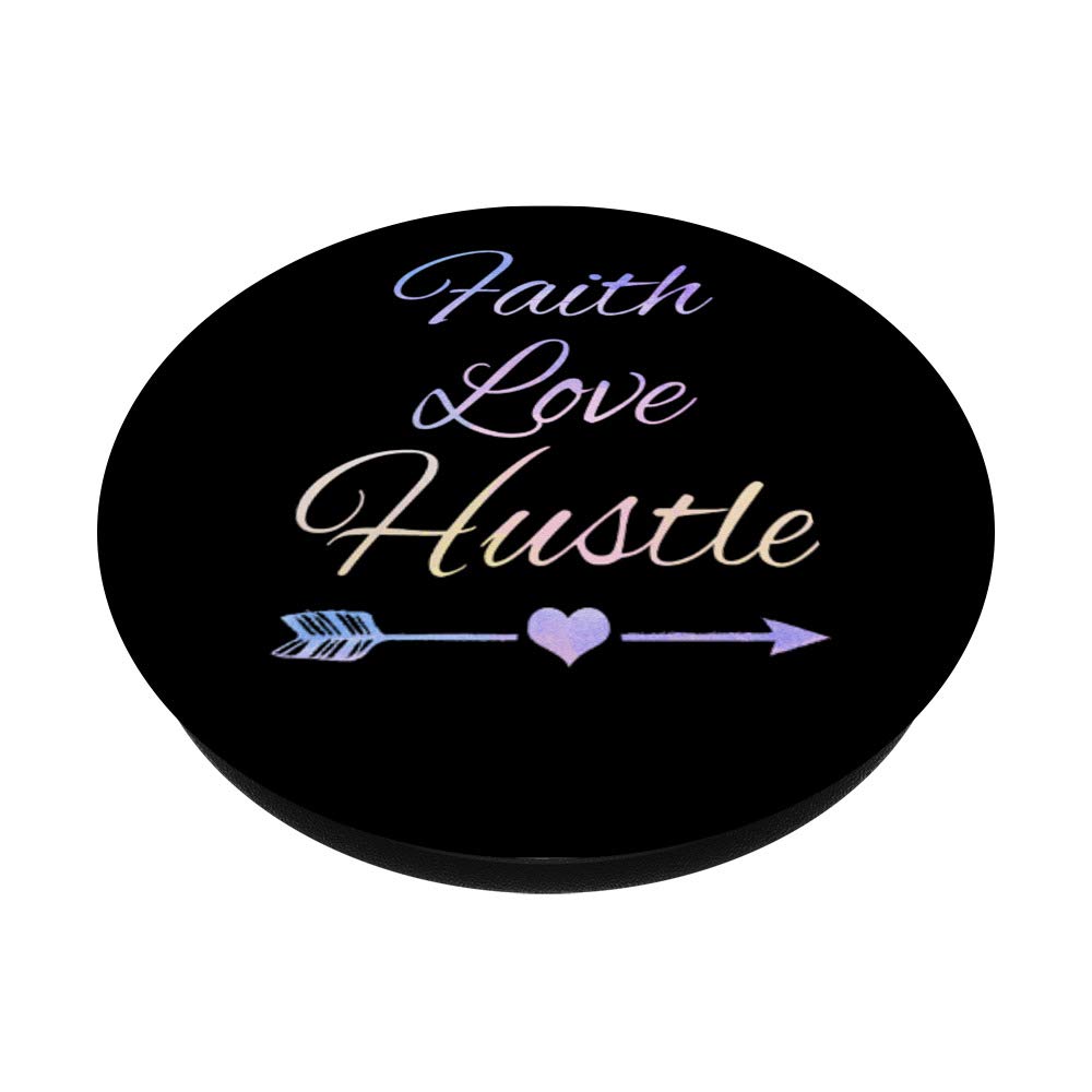 Faith Love Hustle Christian Religious Heart Arrow Necklace for Women - Perfect Gift for Baptism, Confirmation & Daily Inspiration