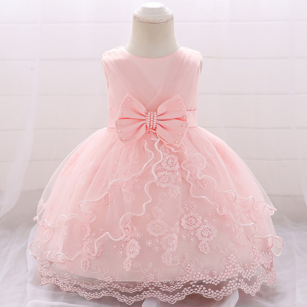 Adorable Baby Girl Flower Princess Puffy Party Dress - Elegant Birthday & Special Occasion Gown for Weddings, Christenings & Photo Shoots