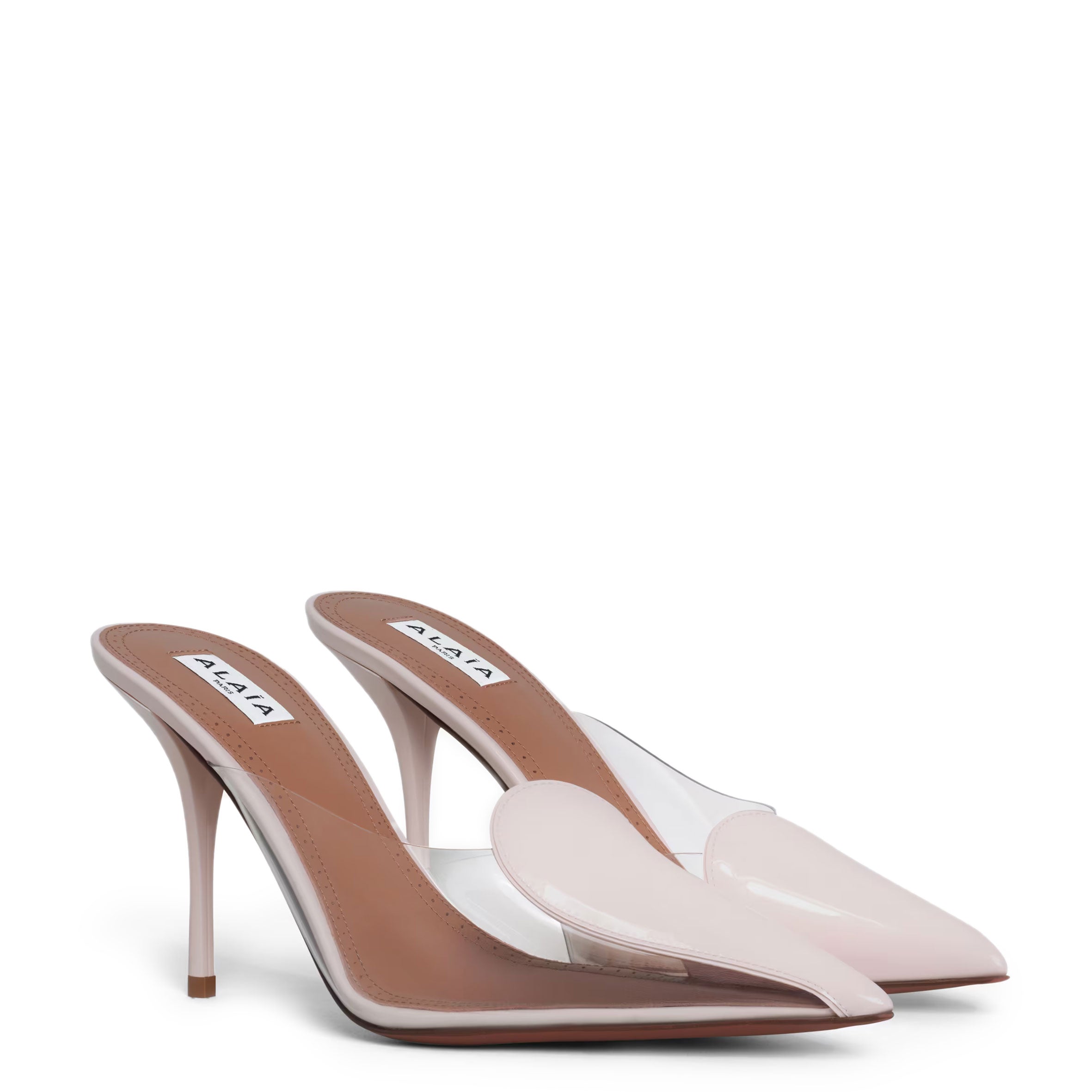 Obstract Heart 90 Mules - Rose Dragee Color Women's Fashion Sandals | Comfortable Summer Shoes for Beach, Wedding & Casual Outings