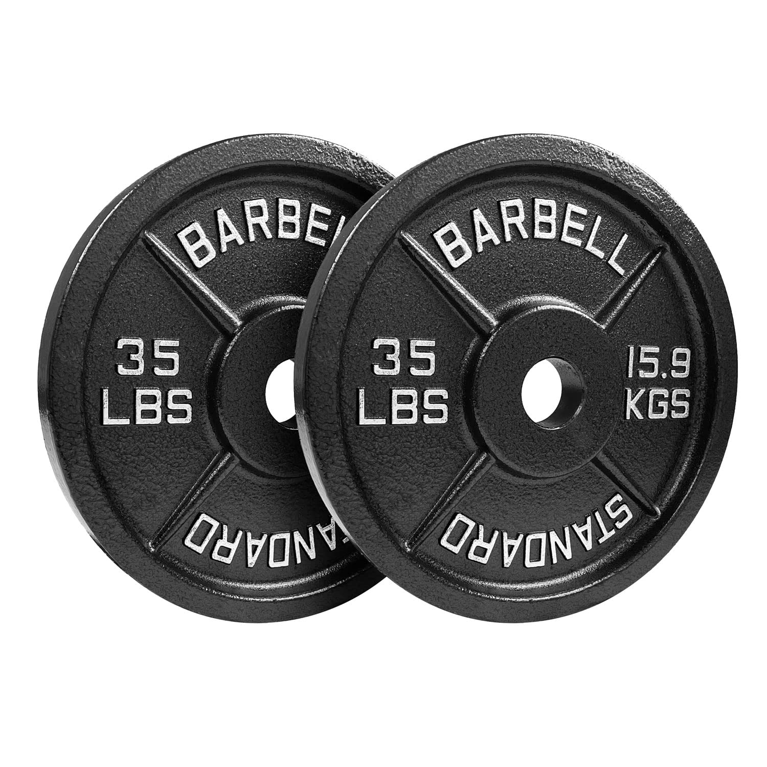 Premium Olympic Weight Plates 155lb Set - 35lb, 25lb, 10lb, 5lb & 2.5lb Coated Steel Plates for Powerlifting, CrossFit & Home Gym Workouts - Durable Olympic Standard Weightlifting Equipment for Strength Training