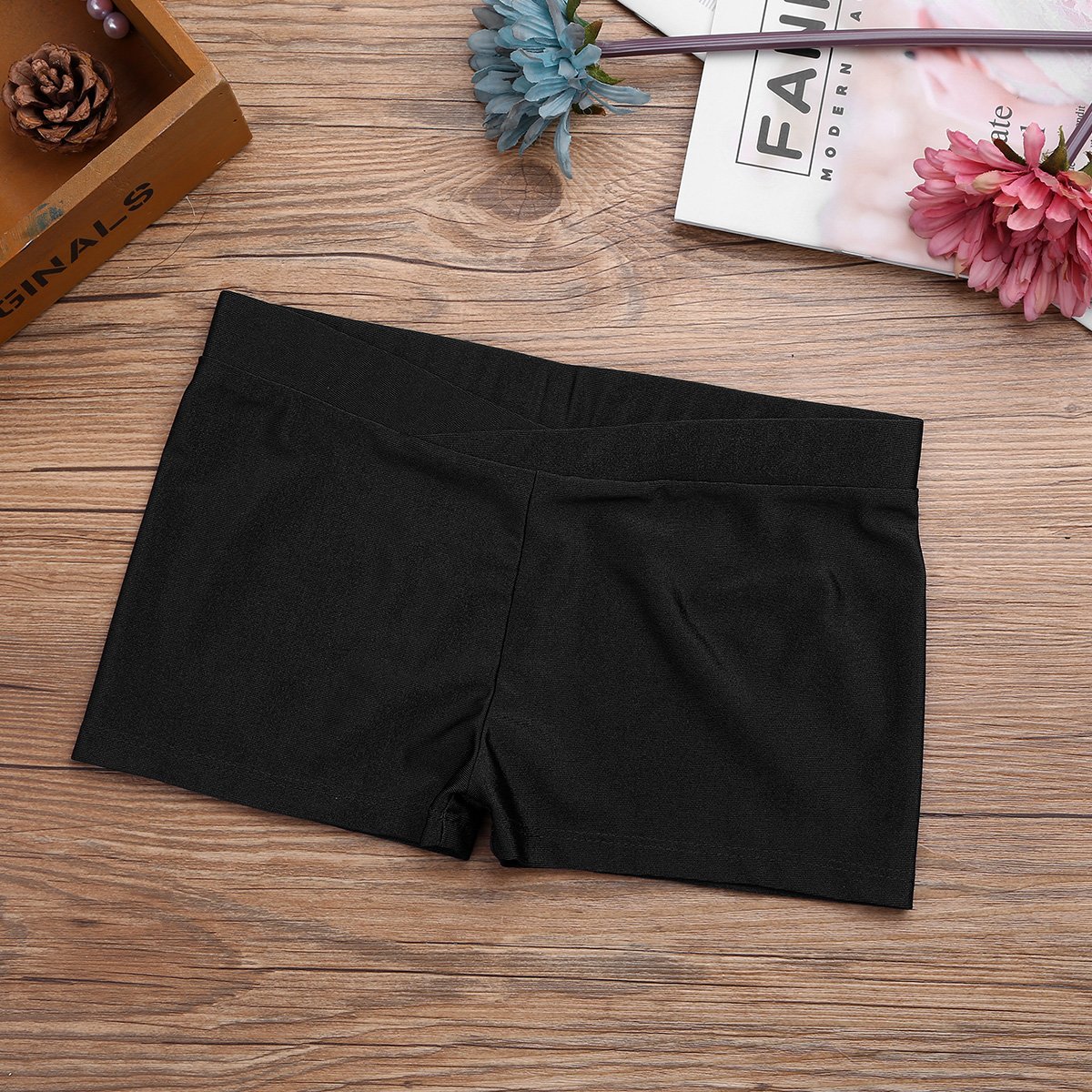 Girls Gymnastics Shorts - Stretchy Ballet Dance Athletic Shorts for Kids - Comfortable Tumbling Bottoms for Training, Practice & Performance