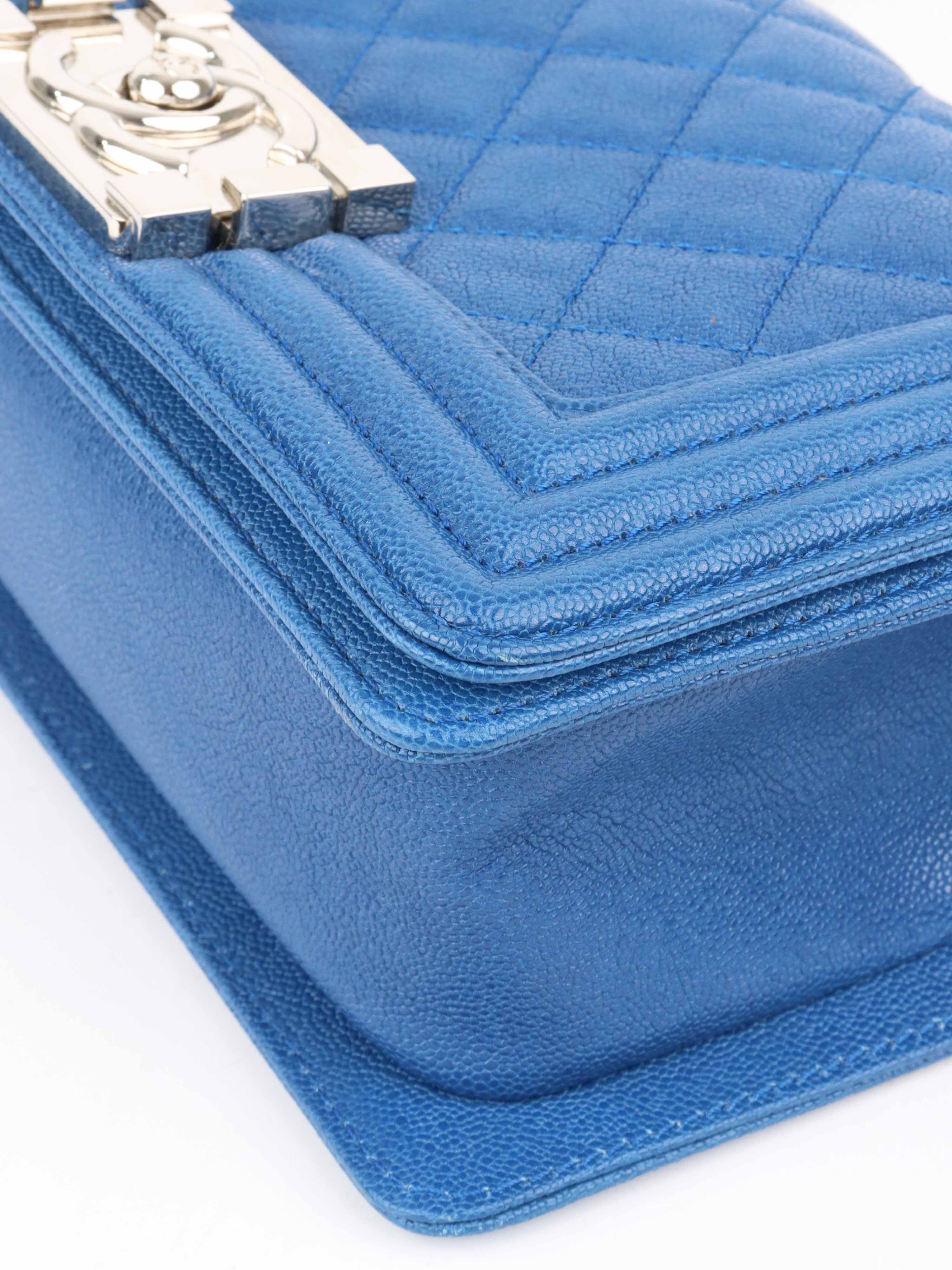 Chanel Blue Small Boy Bag - Luxury Leather Crossbody Handbag for Women | Perfect for Parties, Dates & Special Occasions