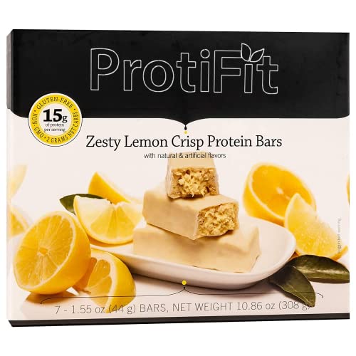 Ideal Protein Compatible Proti Fit Zesty Lemon High Protein Bars - Low Carb Keto Snacks for Weight Loss & Energy Boost - Perfect for On-the-Go Nutrition, Workout Recovery & Healthy Lifestyle