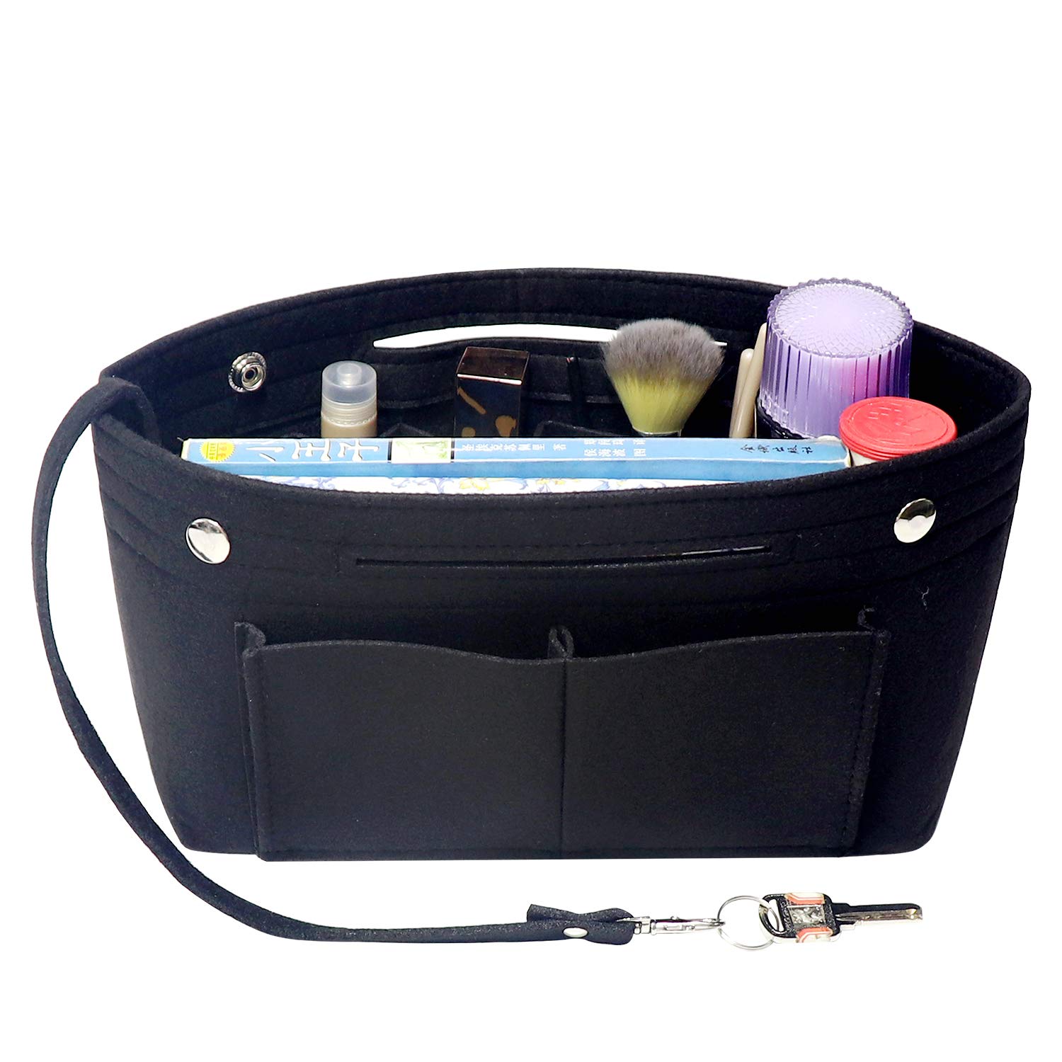 MISIXILE Felt Purse Organizer Insert - Handbag & Tote Bag Organizer for Speedy Neverfull with Handles Keychain | Perfect for Travel, Work & Daily Use