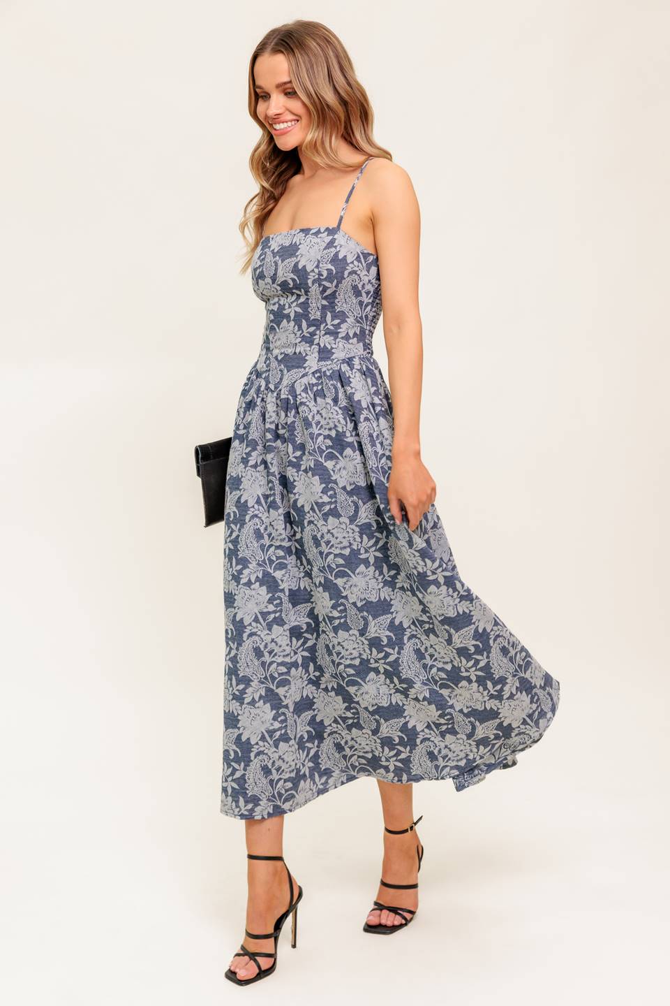 Stylish Denim Blue Midi Dress for Women - Trendy Casual & Party Wear - Perfect for Everyday Outfits, Date Nights & Office Attire
