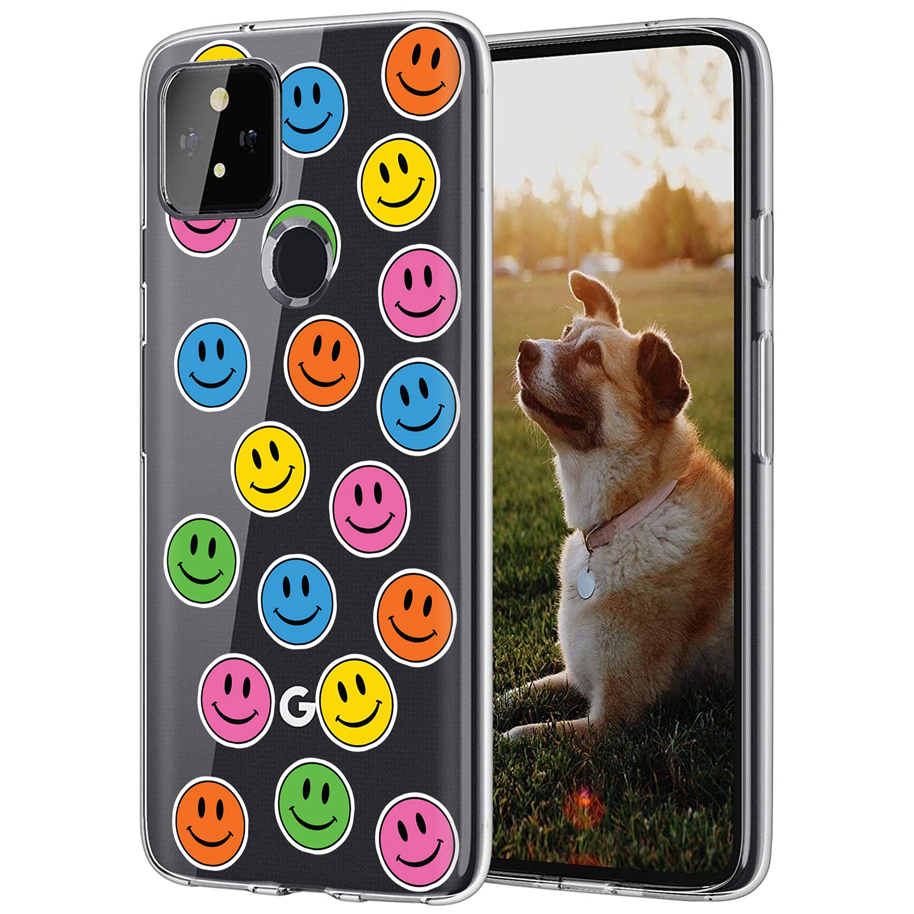 Google Pixel 5 Slim TPU Case - Ultra Thin Gel Cover with Smile Icon Design | Lightweight, Flexible & Scratch-Resistant | Made in USA | Perfect for Everyday Protection & Style