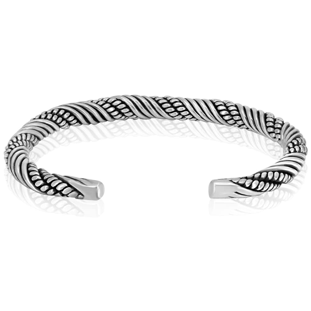 Viking Bracelets for Men and Women - 925 Sterling Silver Cuffs in Various Designs (Sizes M, L, XL) - Perfect for Viking Lovers, Historical Reenactments, and Everyday Wear